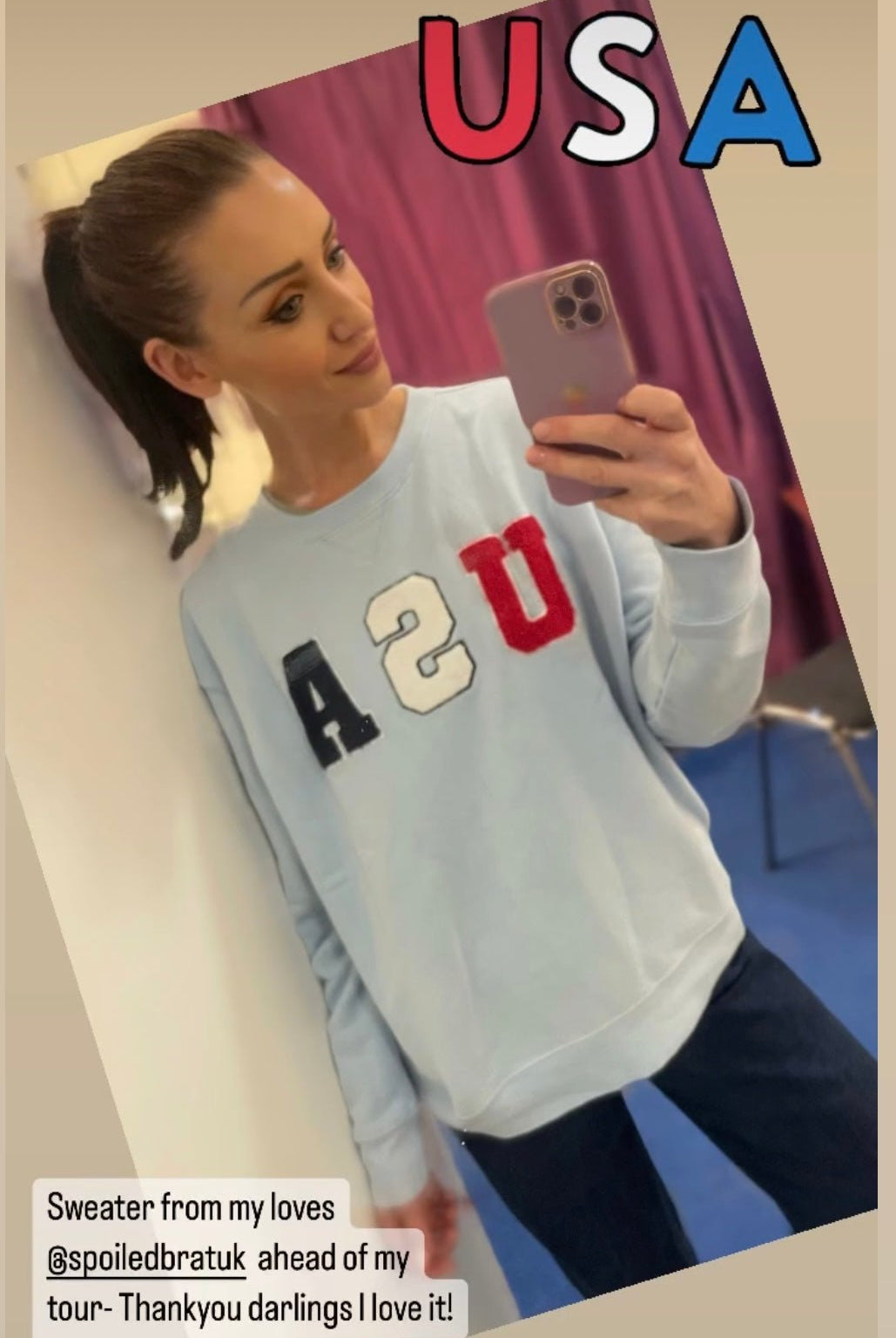 Catherine Tyldesley wears Wildfox - Spoiled Brat