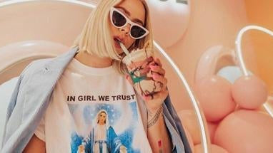 Natinstablog wears our New Girl Order Tee-Spoiled Brat