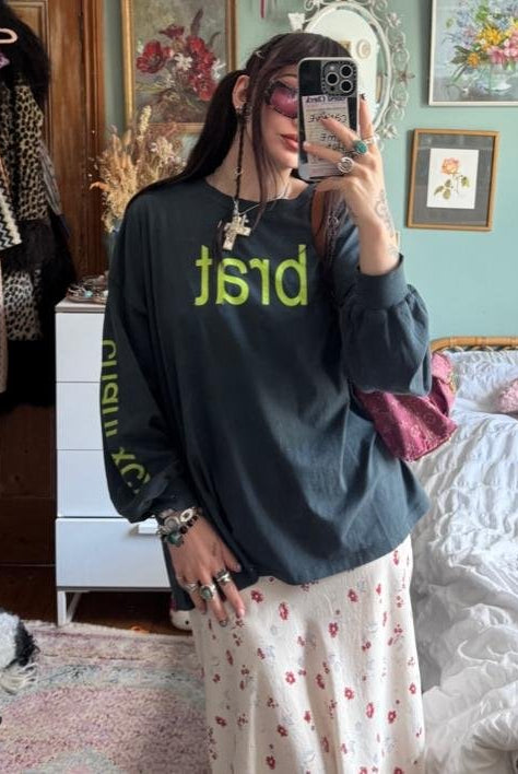 Sarah Louise Thomas in our Daydreamer BRAT Tee - Spoiled Brat