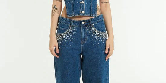 High Waisted Wide Leg Trousers - Spoiled Brat