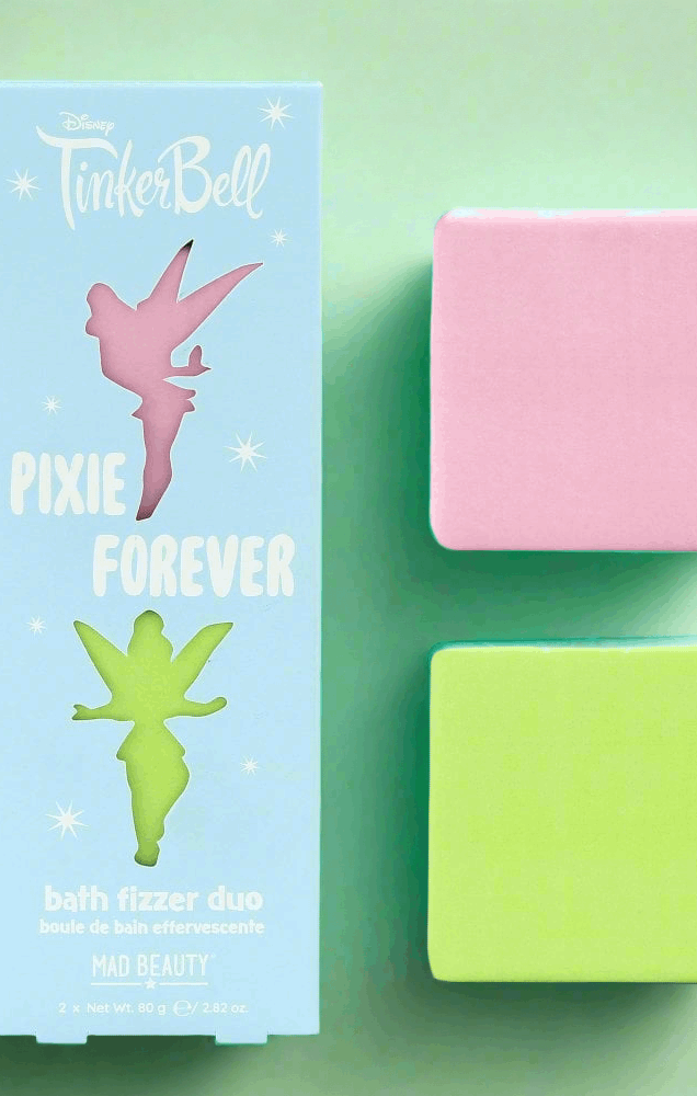 Disney Tinks Pixie Perfection Bath Fizzer Duo Bath Bombs by Mad Beauty as seen on celebrities