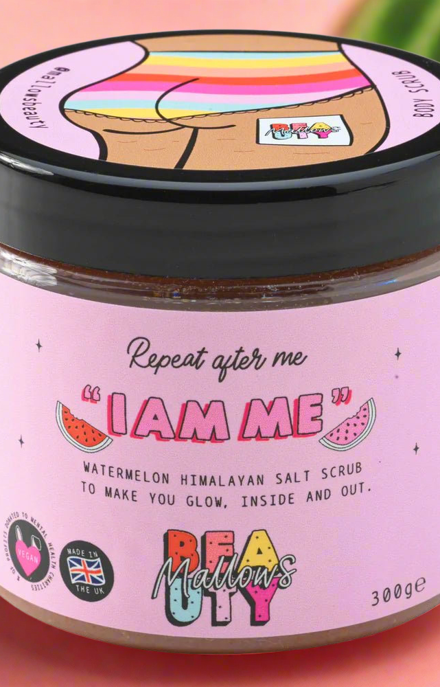 Mallows Beauty Watermelon Pink Himalayan Body Scrub Beauty Kit by Mallows Beauty as seen on celebrities