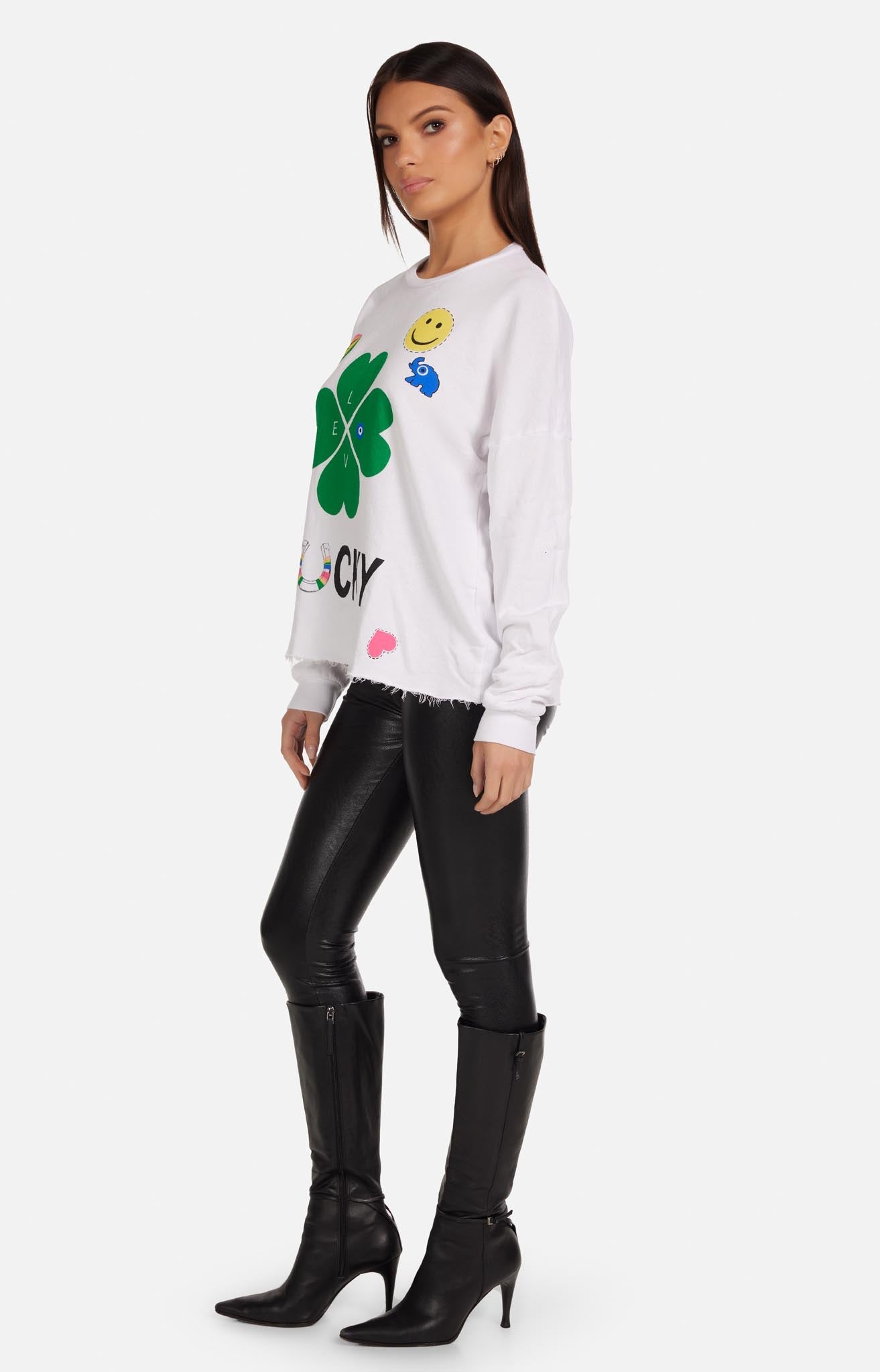 Lauren Moshi Lee Lucky Clover Sweater Sweater by Lauren Moshi as seen on celebrities