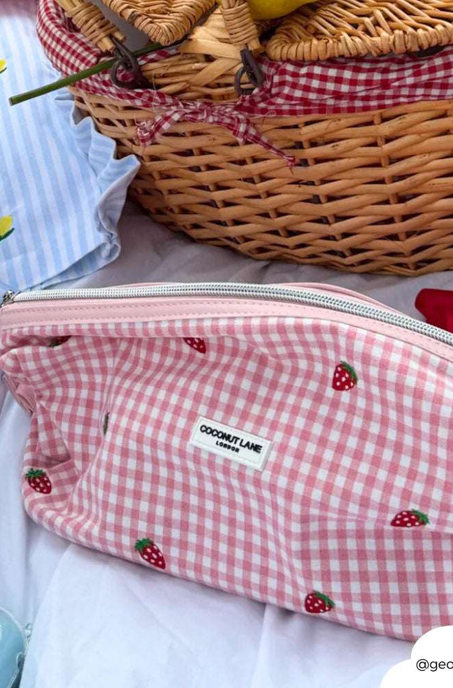 Coconut Lane Strawberry Picnic Magic Lifestyle Pouch Cosmetic Case by Coconut Lane as seen on celebrities