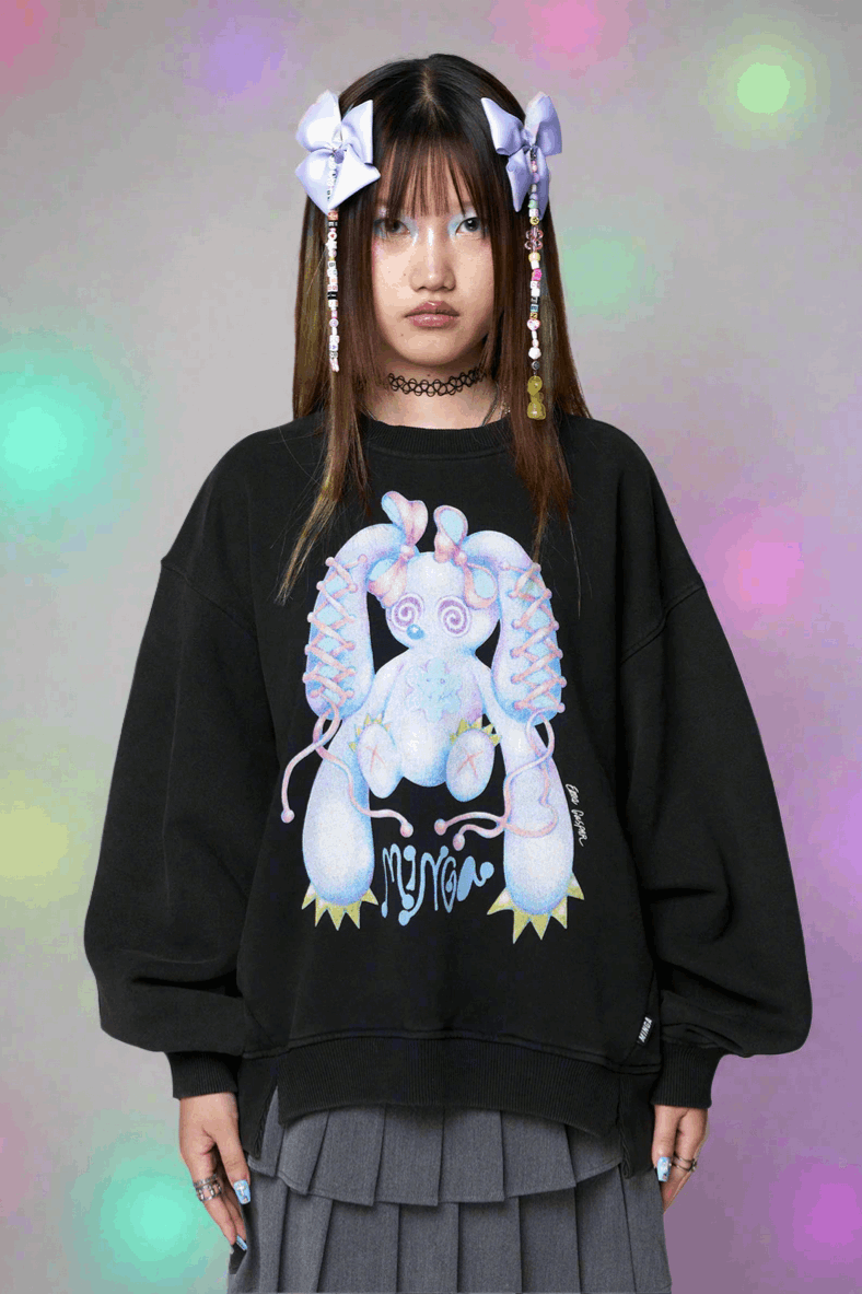 Minga London x Ema Gaspar Bunny Graphic Sweatshirt Sweater by Minga London as seen on celebrities