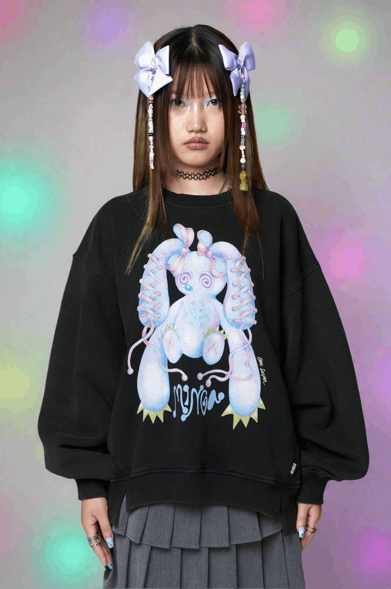 Minga London x Ema Gaspar Bunny Graphic Sweatshirt Sweater by Minga London as seen on celebrities