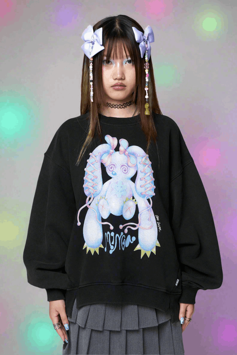 Minga London x Ema Gaspar Bunny Graphic Sweatshirt Sweater by Minga London as seen on celebrities