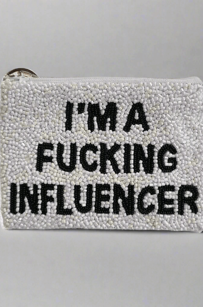 Tiana Designs Hand Beaded Im A Influencer Coin Purse Purse by Tiana New York as seen on celebrities