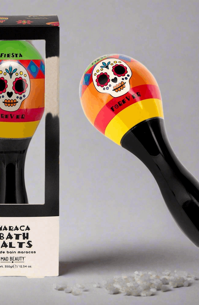 MAD Beauty Fiesta Forever Bath & Body Salts Maraca Bath Bombs by Mad Beauty as seen on celebrities
