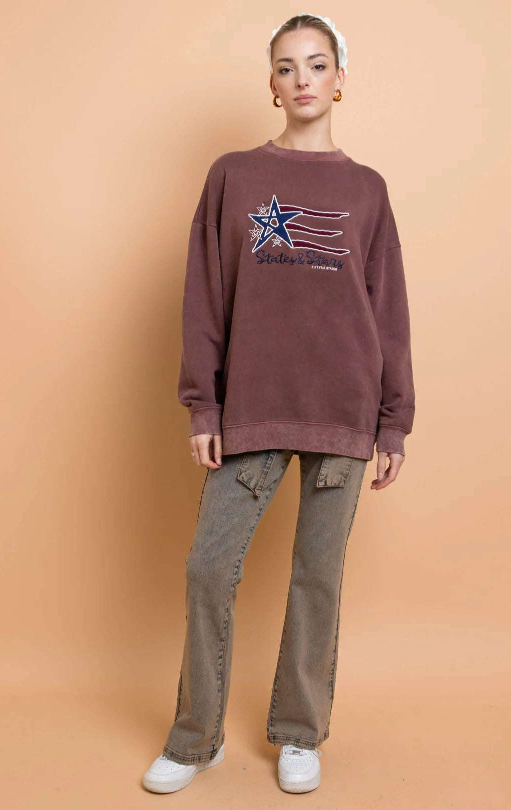 Daisy Street States and Stars Vintage Sweater Sweater by Daisy Street as seen on celebrities