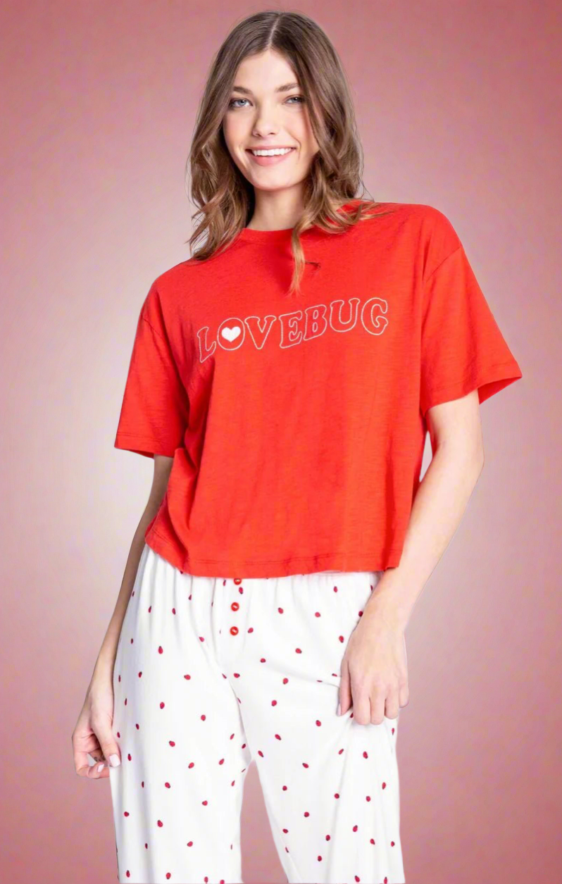 PJ Salvage Lovebug Red Cotton T-Shirt Pyjamas by PJ Salvage as seen on celebrities