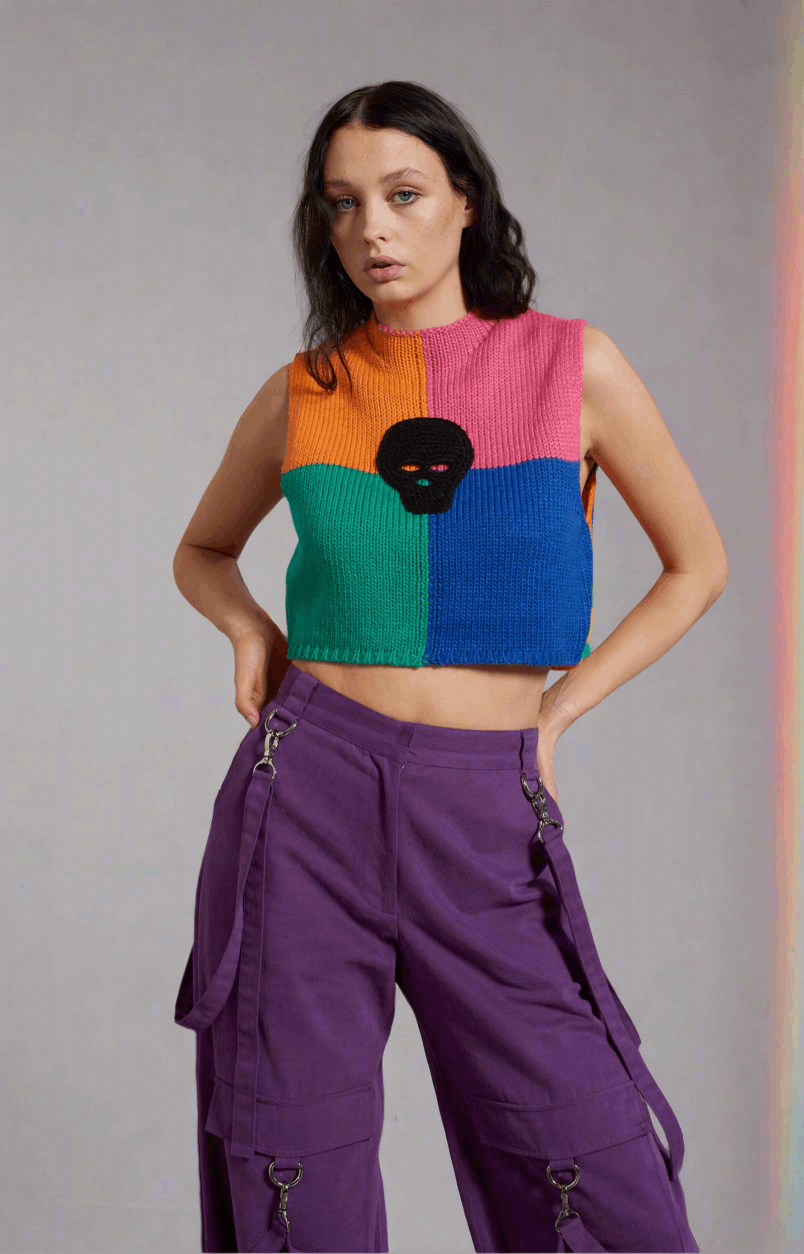 The Ragged Priest Destroy Knit Sleeveless Jumper Jumper by The Ragged Priest as seen on celebrities