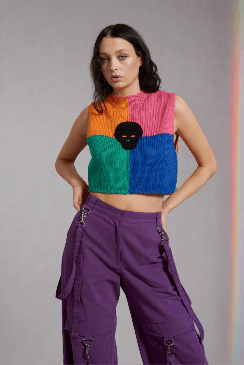 The Ragged Priest Destroy Knit Sleeveless Jumper Jumper by The Ragged Priest as seen on celebrities