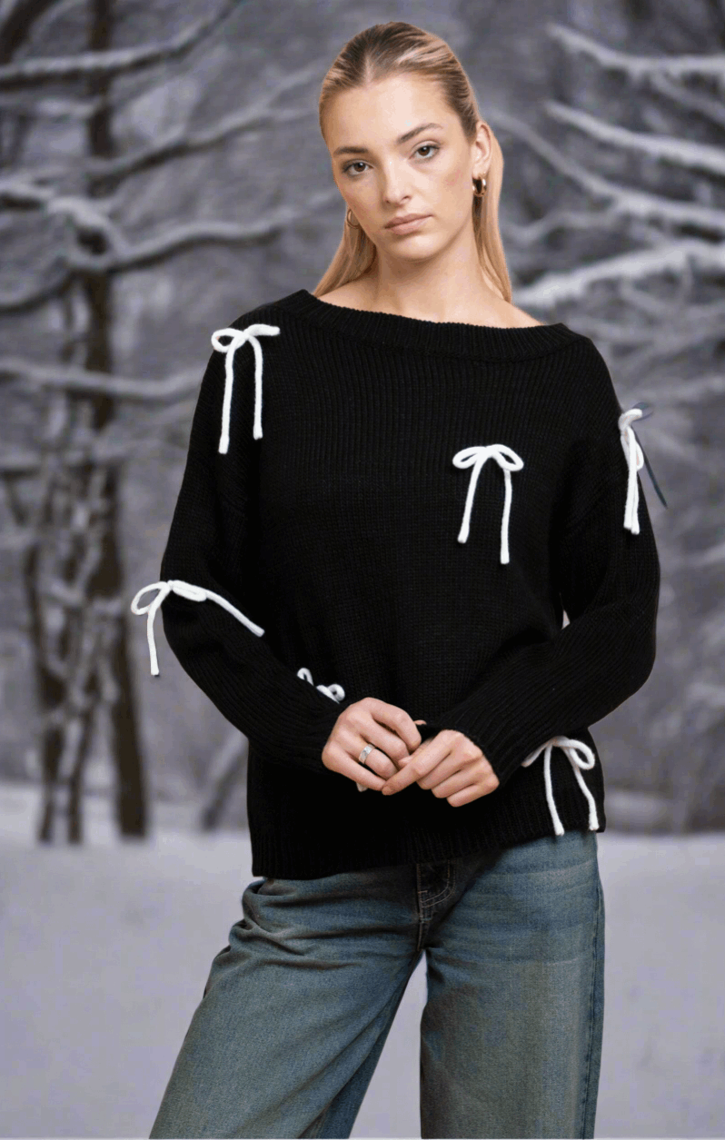 Daisy Street Bow Detail Jumper Jumper by Daisy Street as seen on celebrities