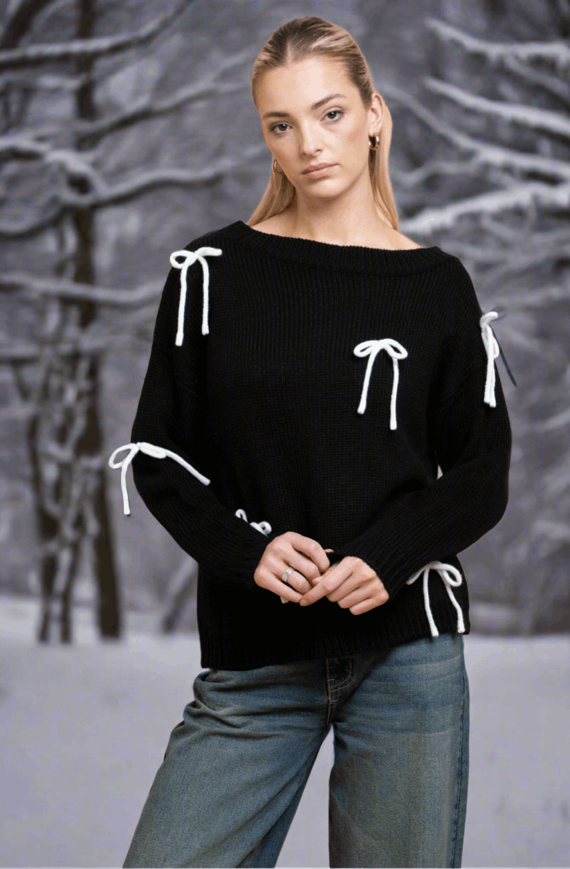 Daisy Street Bow Detail Jumper Jumper by Daisy Street as seen on celebrities