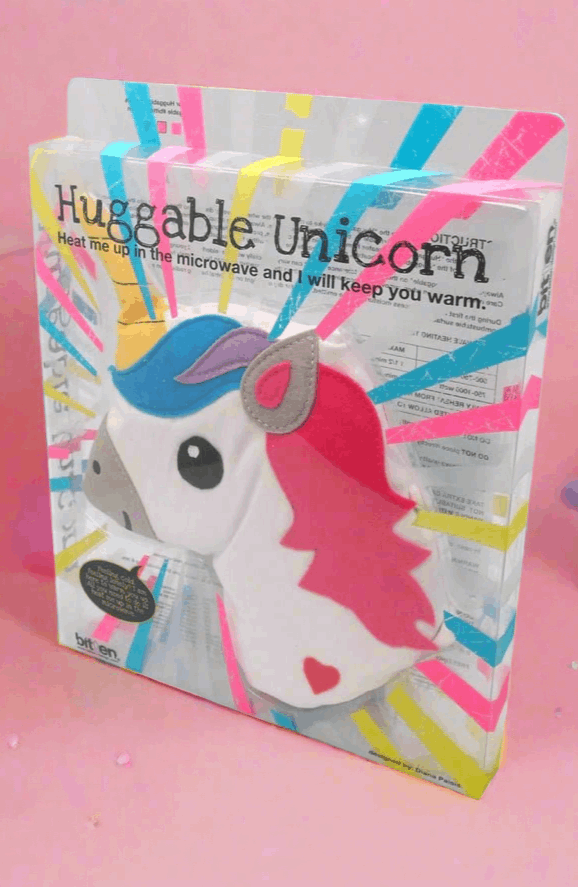 Bitten Design Huggable Unicorn Head Hot Water Bottle by Bitten as seen on celebrities