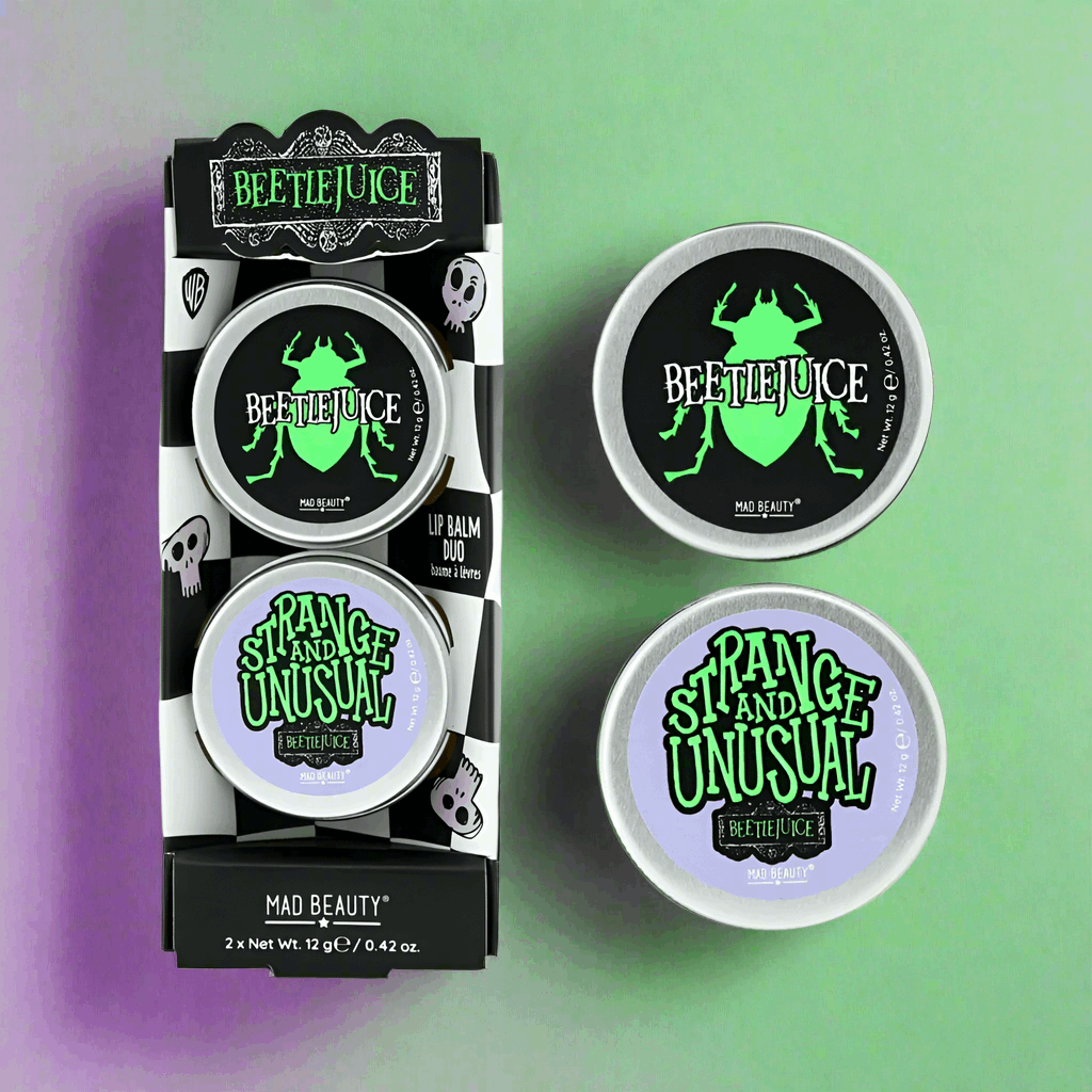 Warner Brothers Beetlejuice Lip Balm Duo Lip Balm by Mad Beauty as seen on celebrities