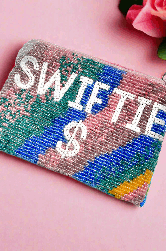 Tiana Designs Hand Beaded Rainbow SWIFTIE Coin Purse