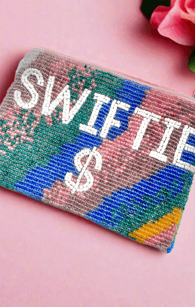 Tiana Designs Hand Beaded Rainbow SWIFTIE Coin Purse