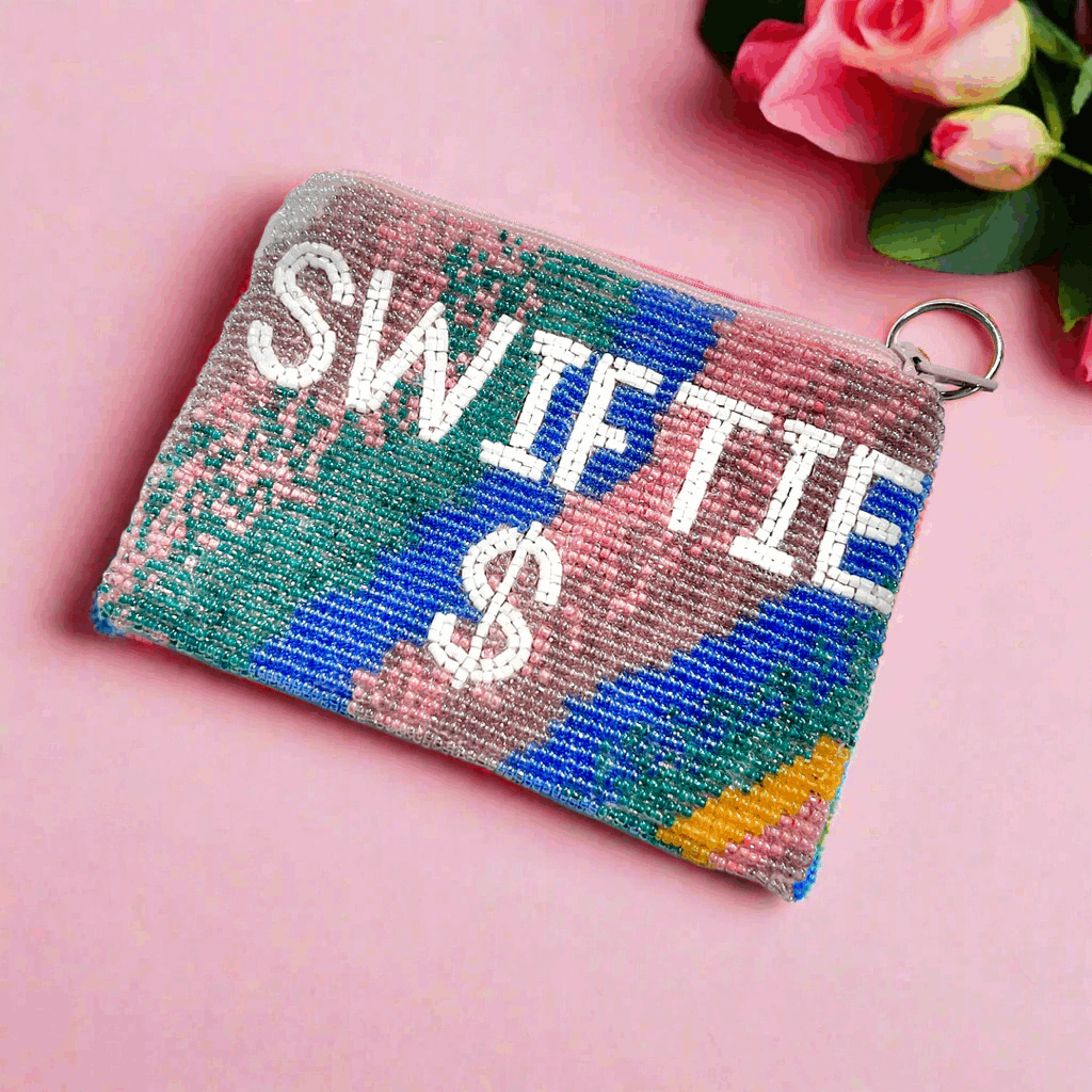 Tiana Designs Hand Beaded Rainbow SWIFTIE Coin Purse