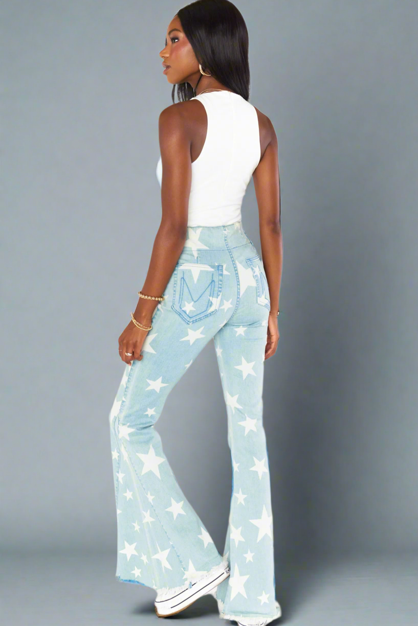 Show Me Your Mumu Berkeley Star Bells Flared Jeans by Show Me Your Mumu – Jeans – XS | Spoiled Brat UK