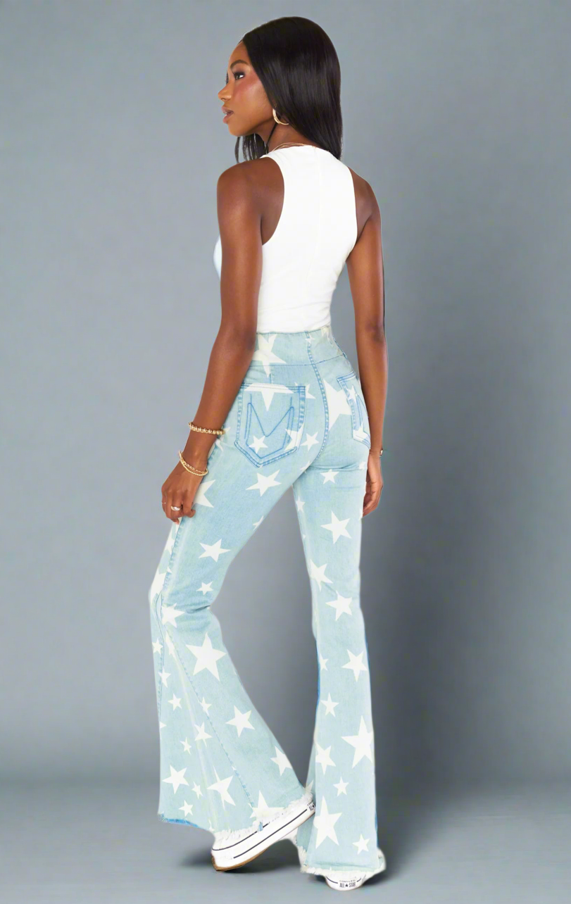 Show Me Your Mumu Berkeley Star Bells Flared Jeans by Show Me Your Mumu – Jeans – XS | Spoiled Brat UK