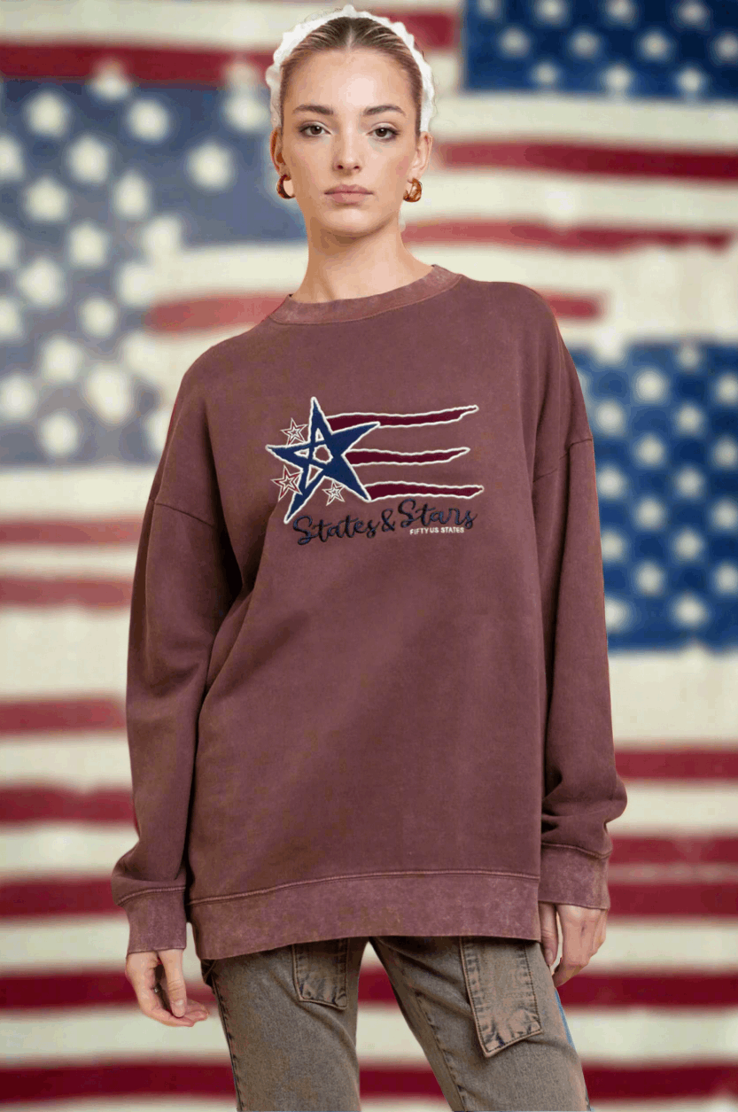 Daisy Street States and Stars Vintage Sweater Sweater by Daisy Street as seen on celebrities
