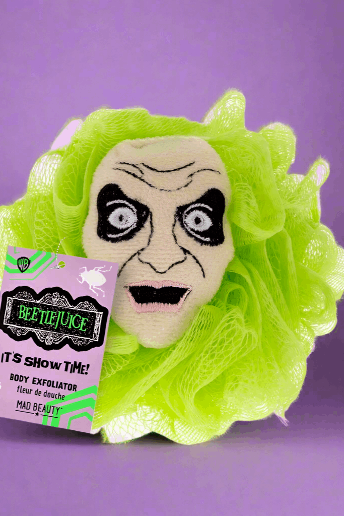 Warner Brothers Beetlejuice Body Exfoliator Beauty Product by Mad Beauty as seen on celebrities