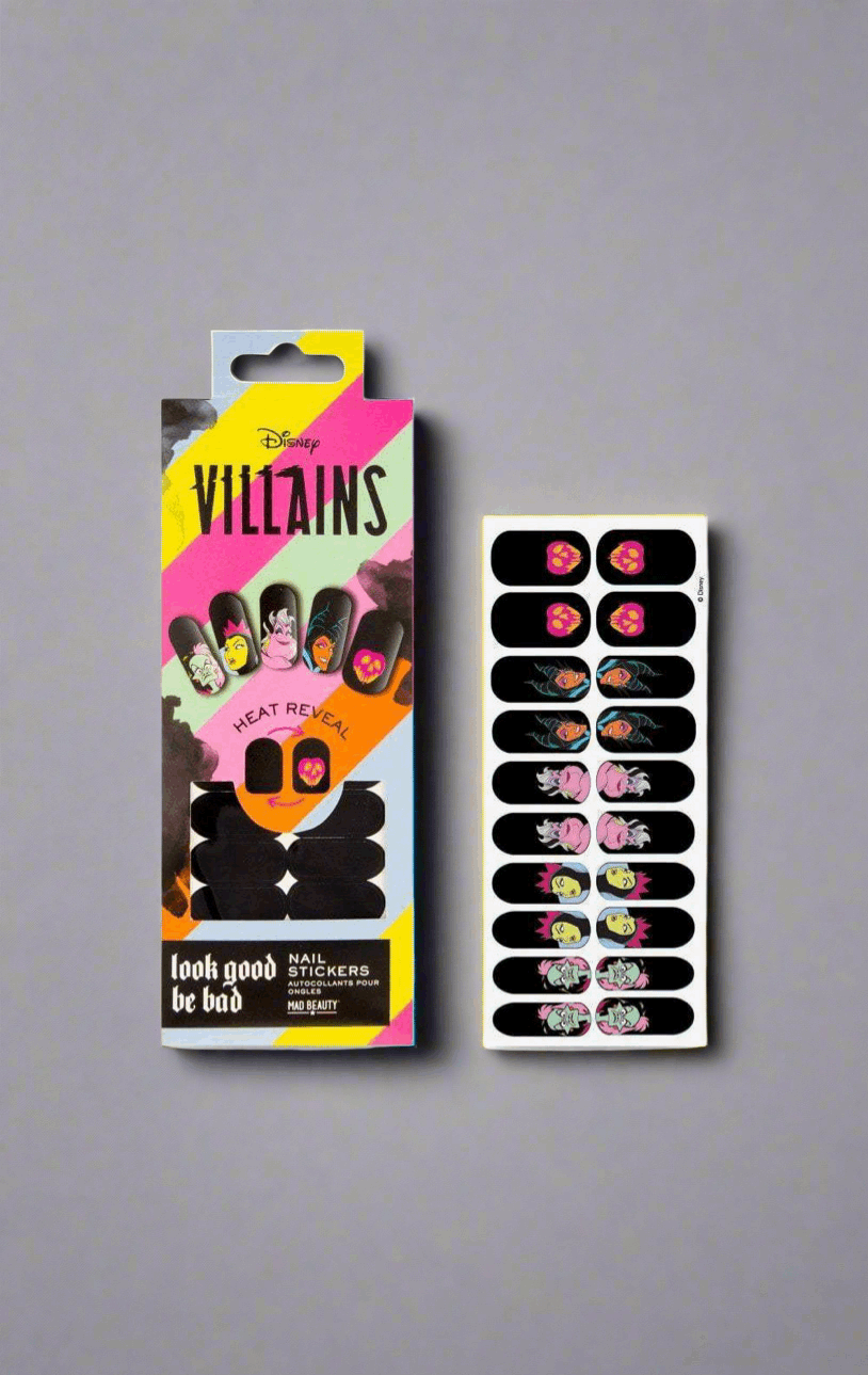 Mad Beauty Disney Pop Villains Heat Reveal Nail Stickers Nail Art by Mad Beauty as seen on celebrities
