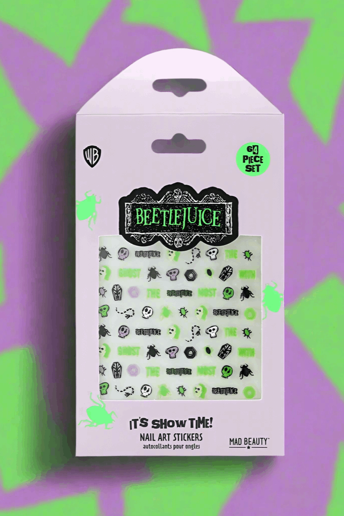 Warner Brothers Beetlejuice Nail Art Stickers Nail Polish by Mad Beauty as seen on celebrities