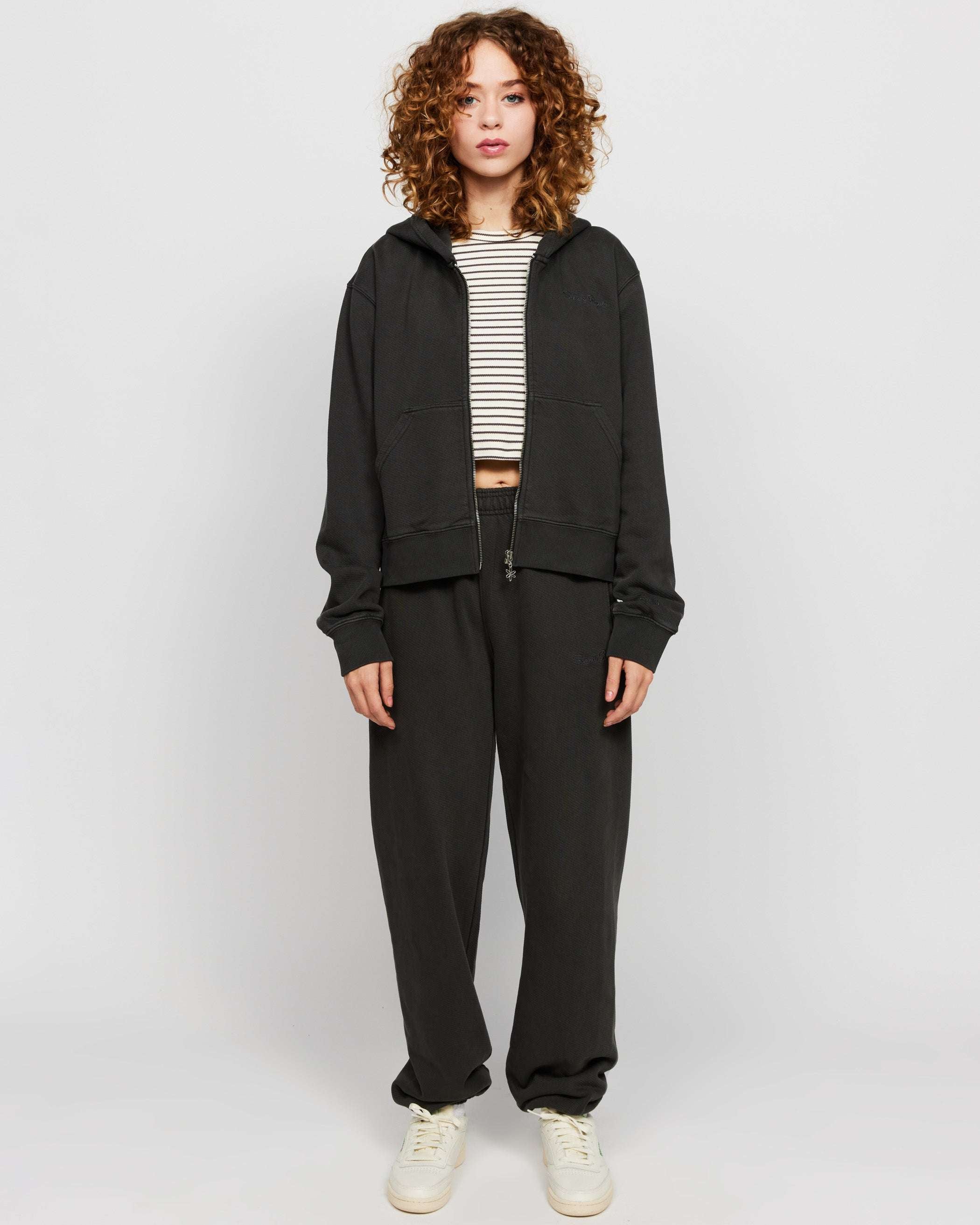 Samii Ryan Black Stone Wash Sweatpants Jogger Bottoms by Samii Ryan as seen on celebrities