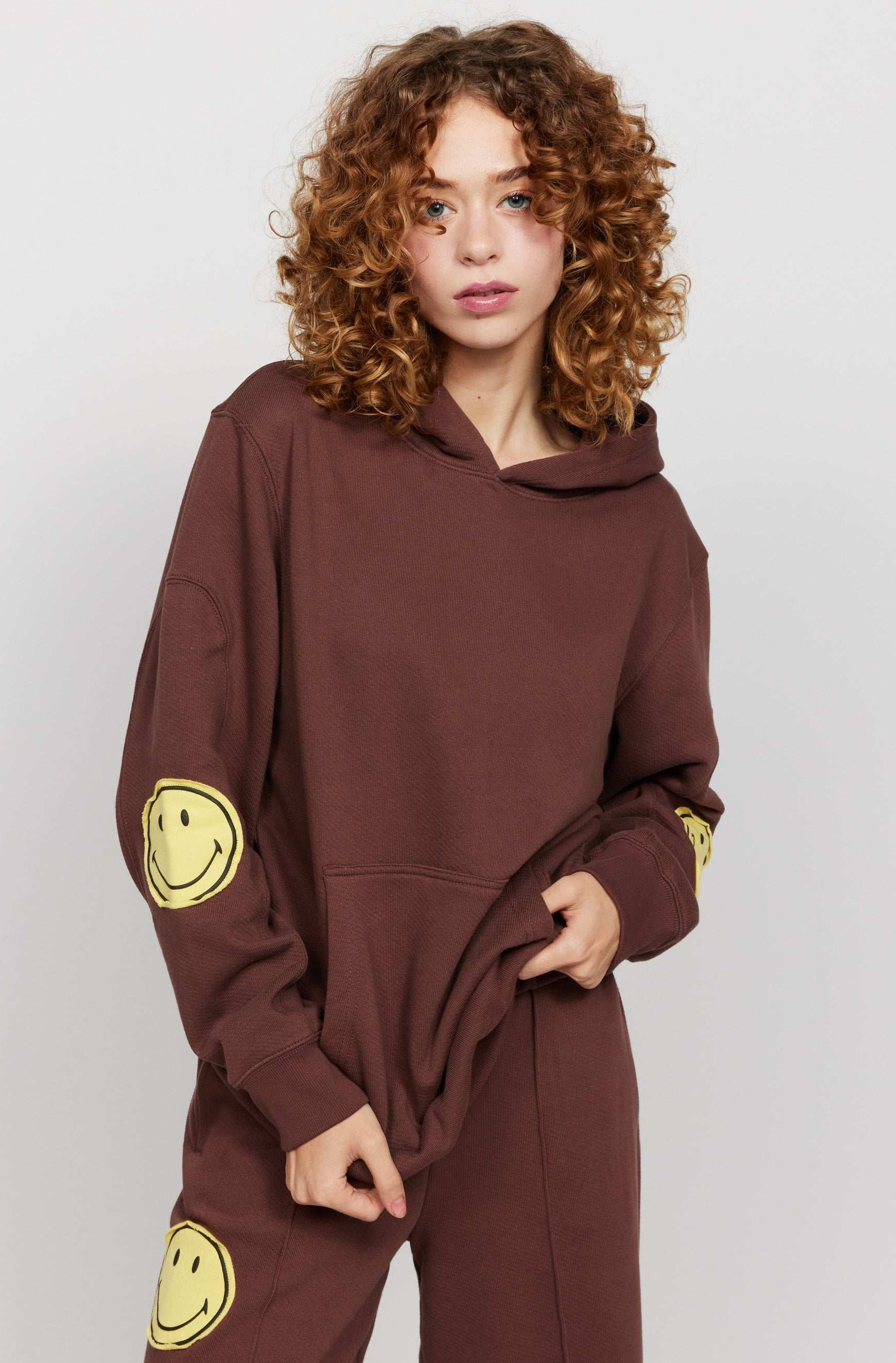 Samii Ryan Smiley® Oversized Hoodie Hooded Sweatshirt by Samii Ryan as seen on celebrities