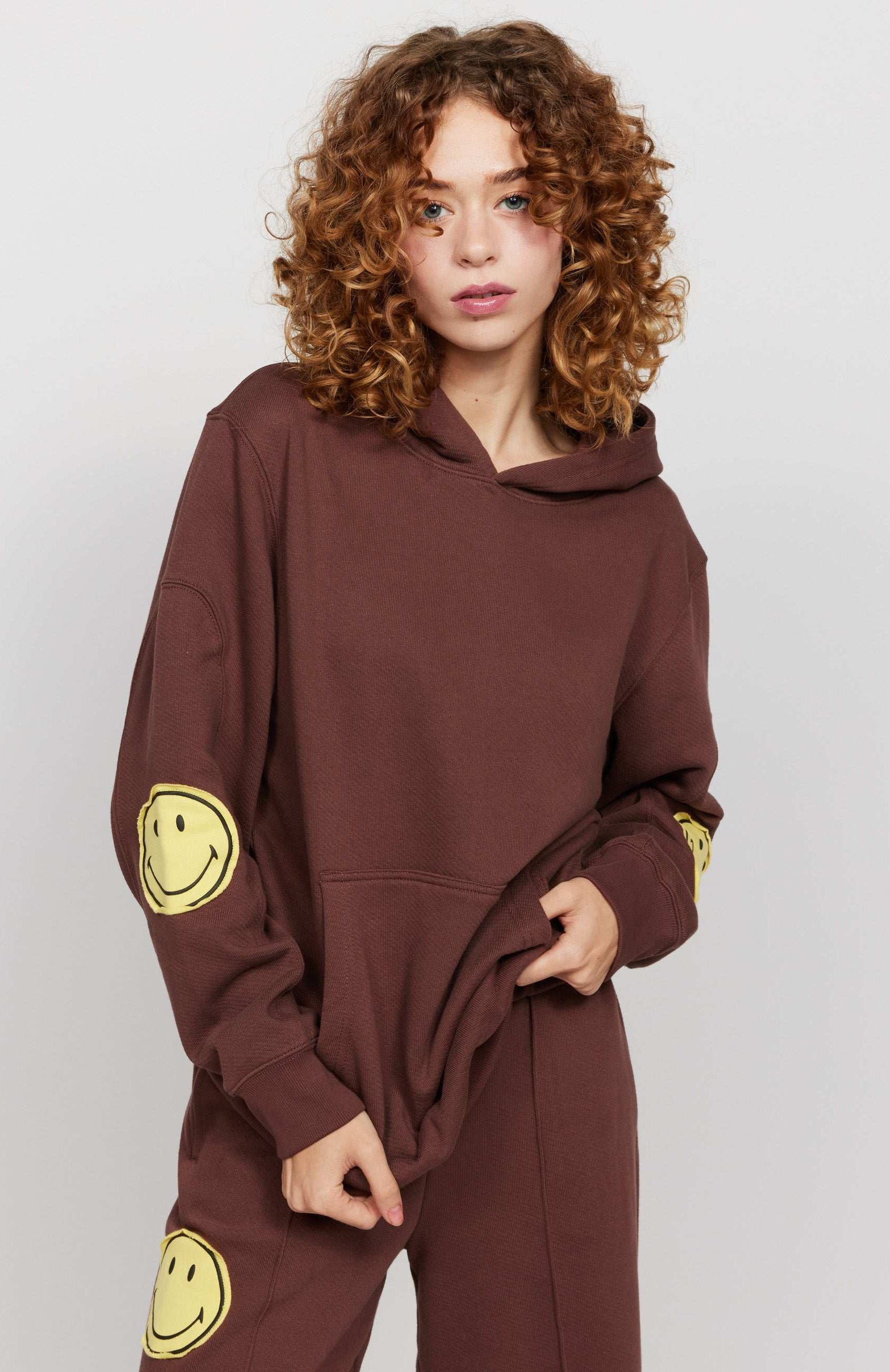 Samii Ryan Smiley® Oversized Hoodie Hooded Sweatshirt by Samii Ryan as seen on celebrities