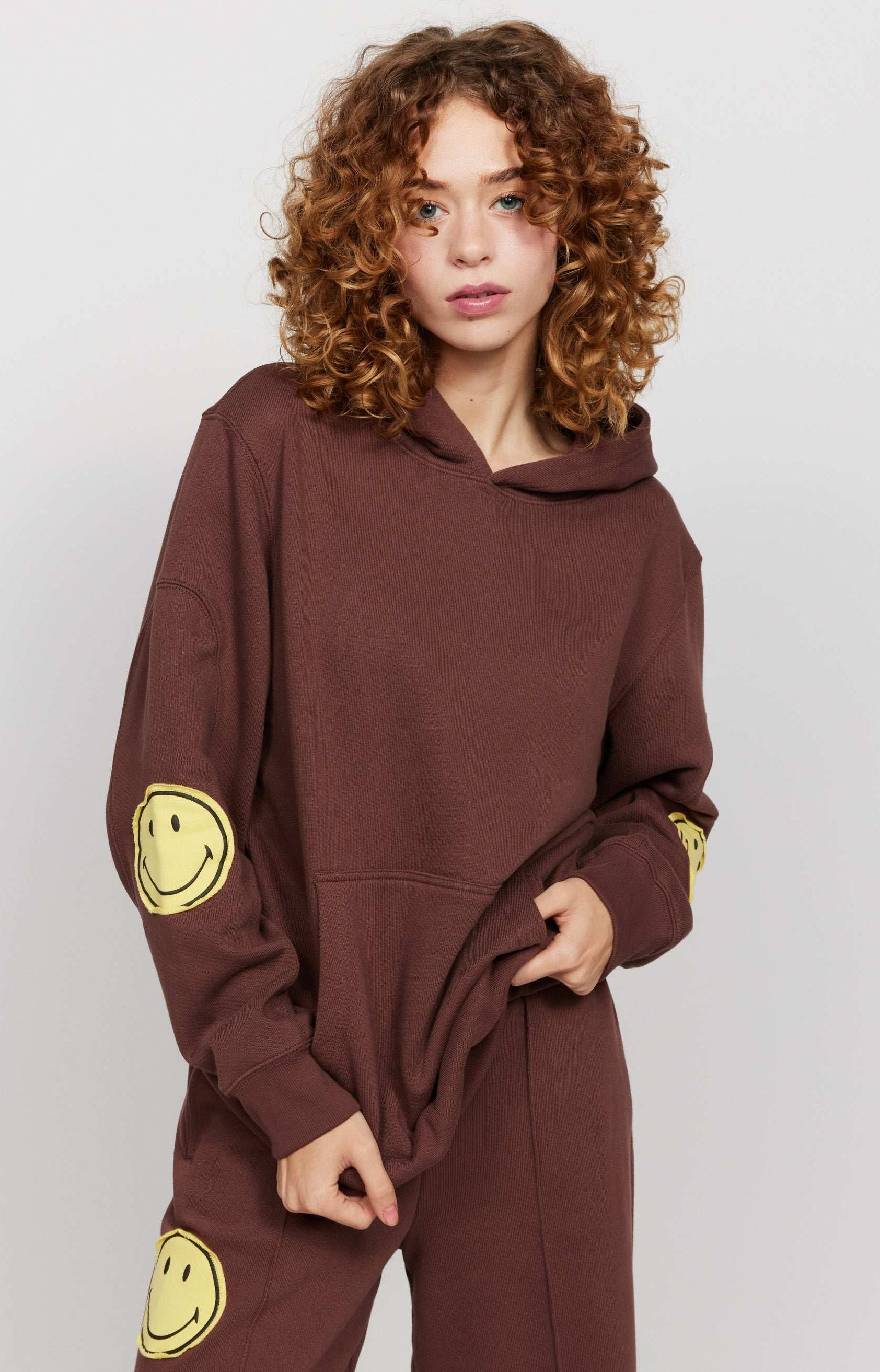 Samii Ryan Smiley® Oversized Hoodie Hooded Sweatshirt by Samii Ryan as seen on celebrities