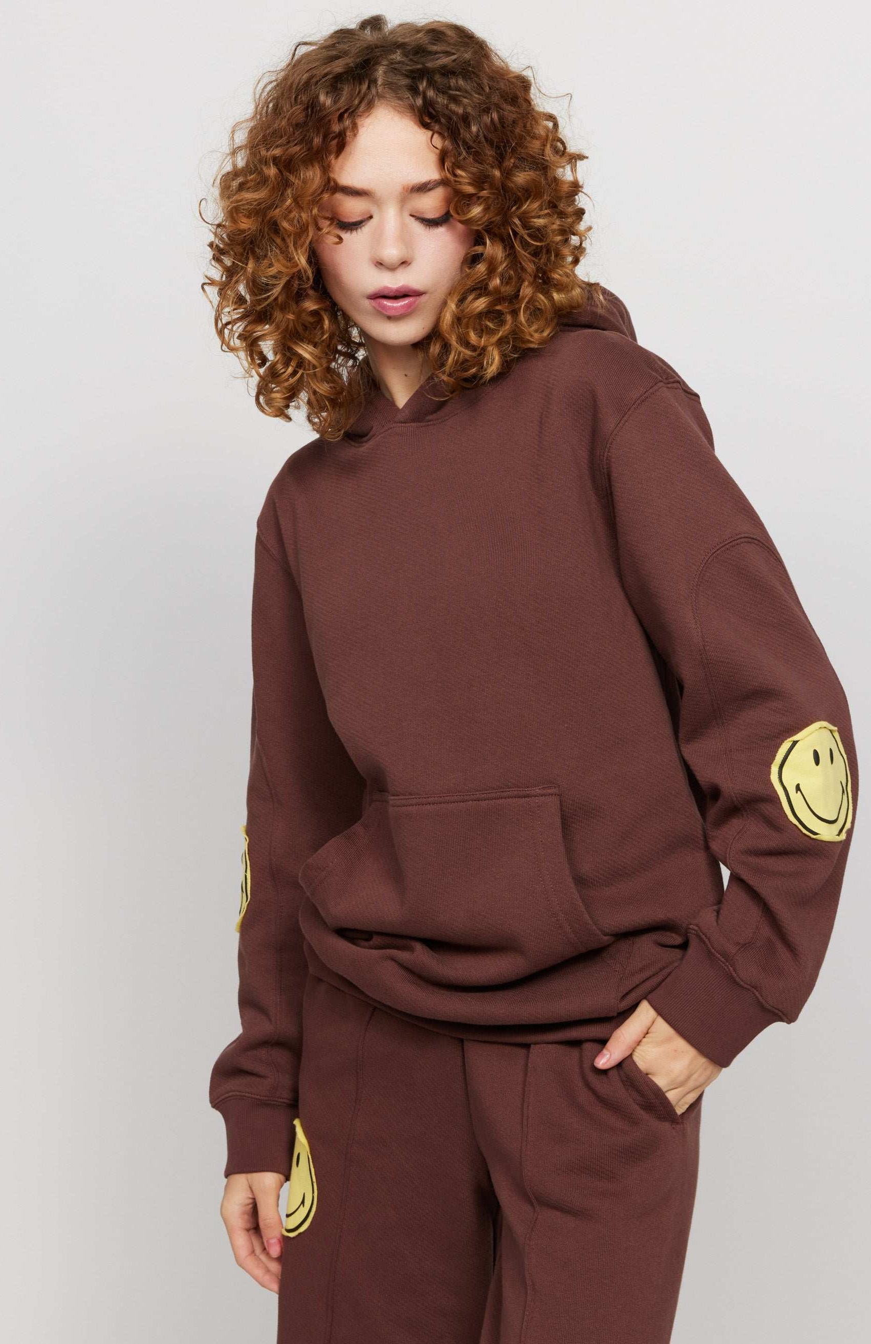 Samii Ryan Smiley® Oversized Hoodie Hooded Sweatshirt by Samii Ryan as seen on celebrities