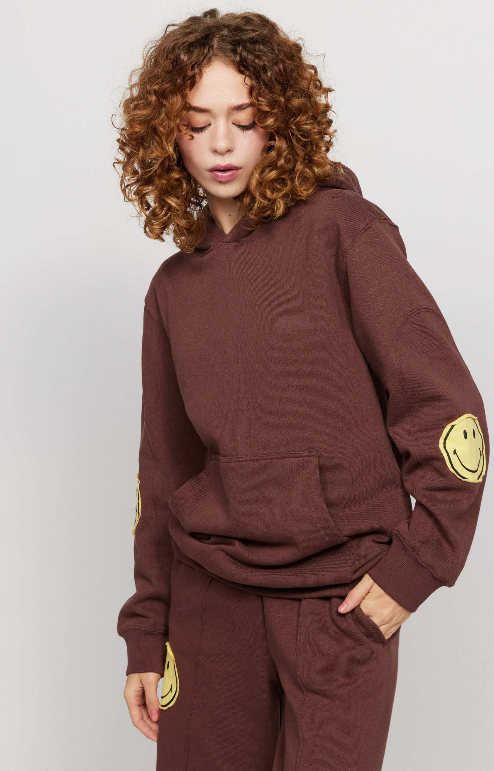 Samii Ryan Smiley® Oversized Hoodie Hooded Sweatshirt by Samii Ryan as seen on celebrities