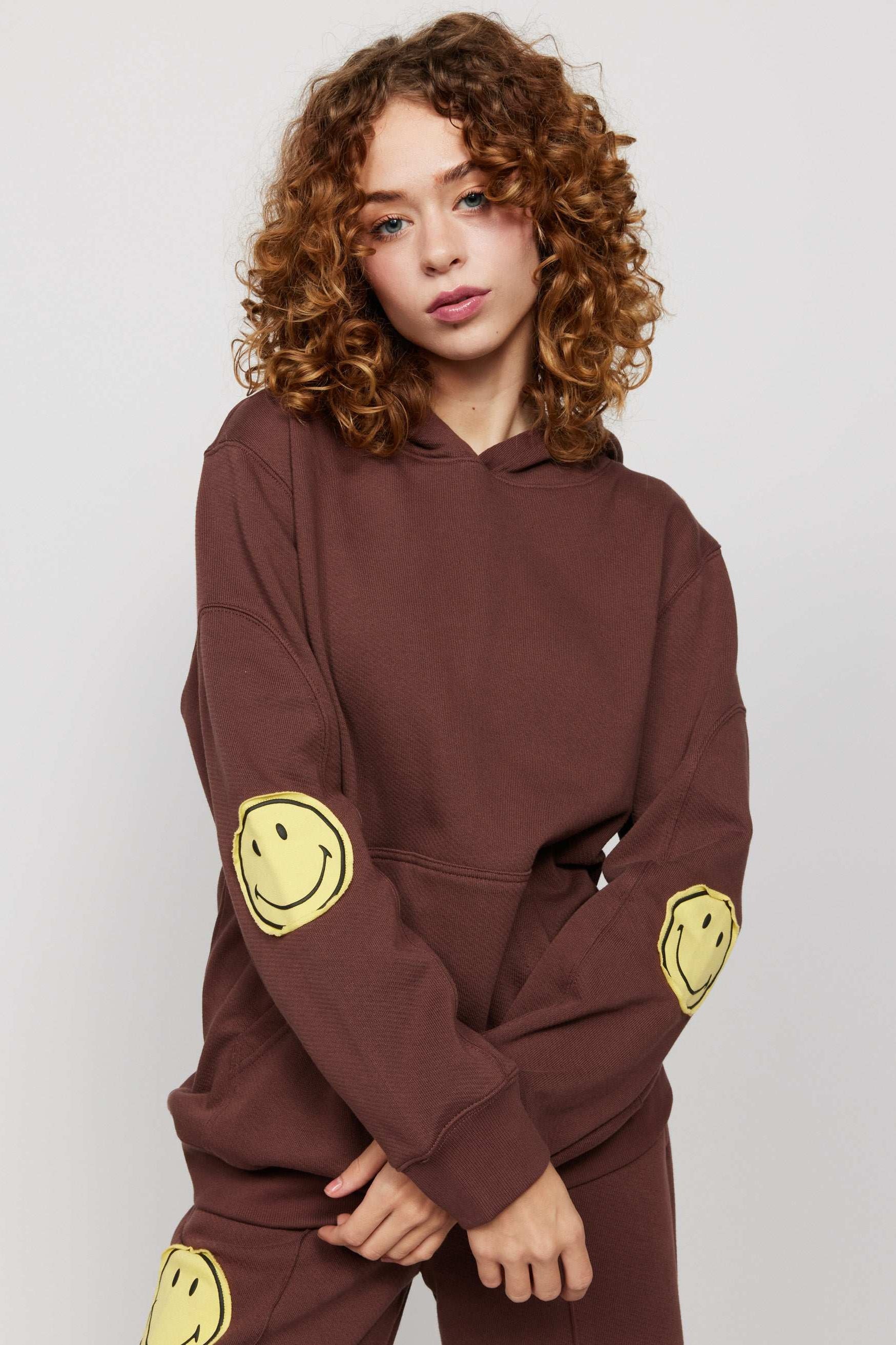 Samii Ryan Smiley® Oversized Hoodie Hooded Sweatshirt by Samii Ryan as seen on celebrities