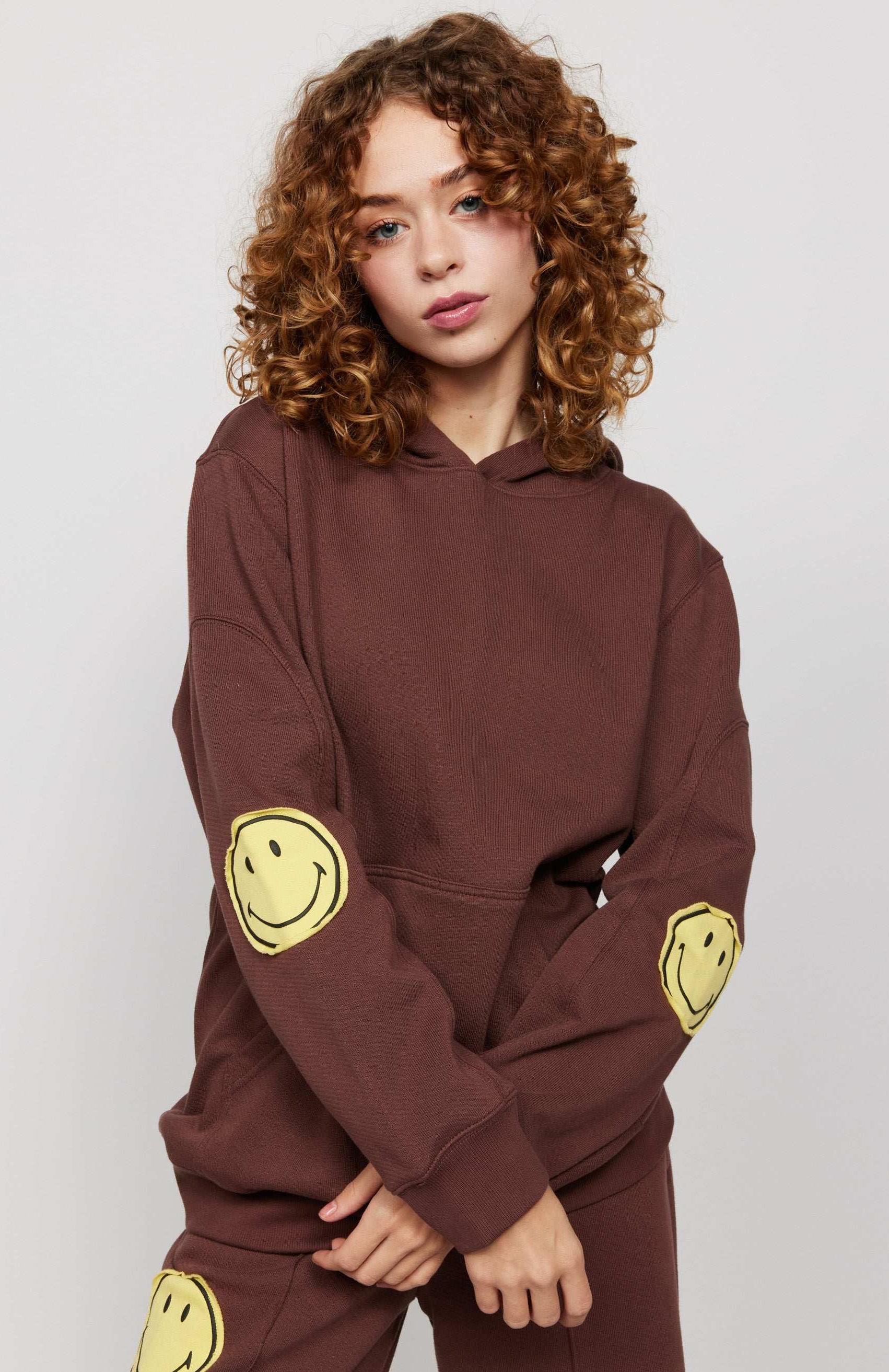 Samii Ryan Smiley® Oversized Hoodie Hooded Sweatshirt by Samii Ryan as seen on celebrities