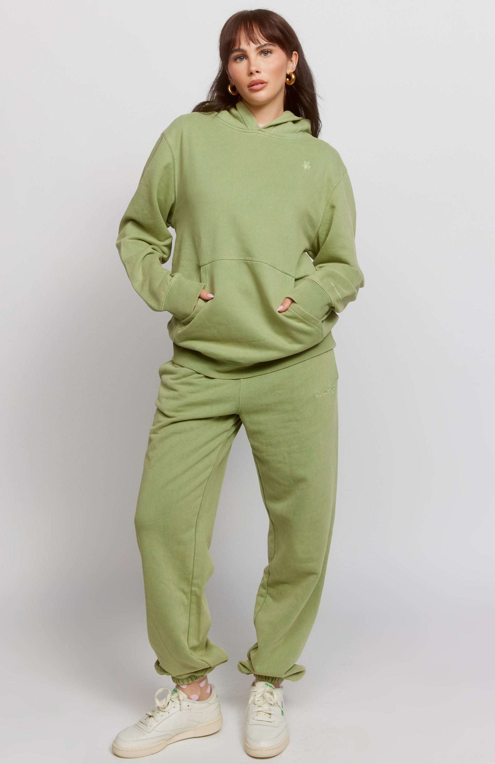 Samii Ryan Olive Hoodie Hooded Sweatshirt by Samii Ryan as seen on celebrities