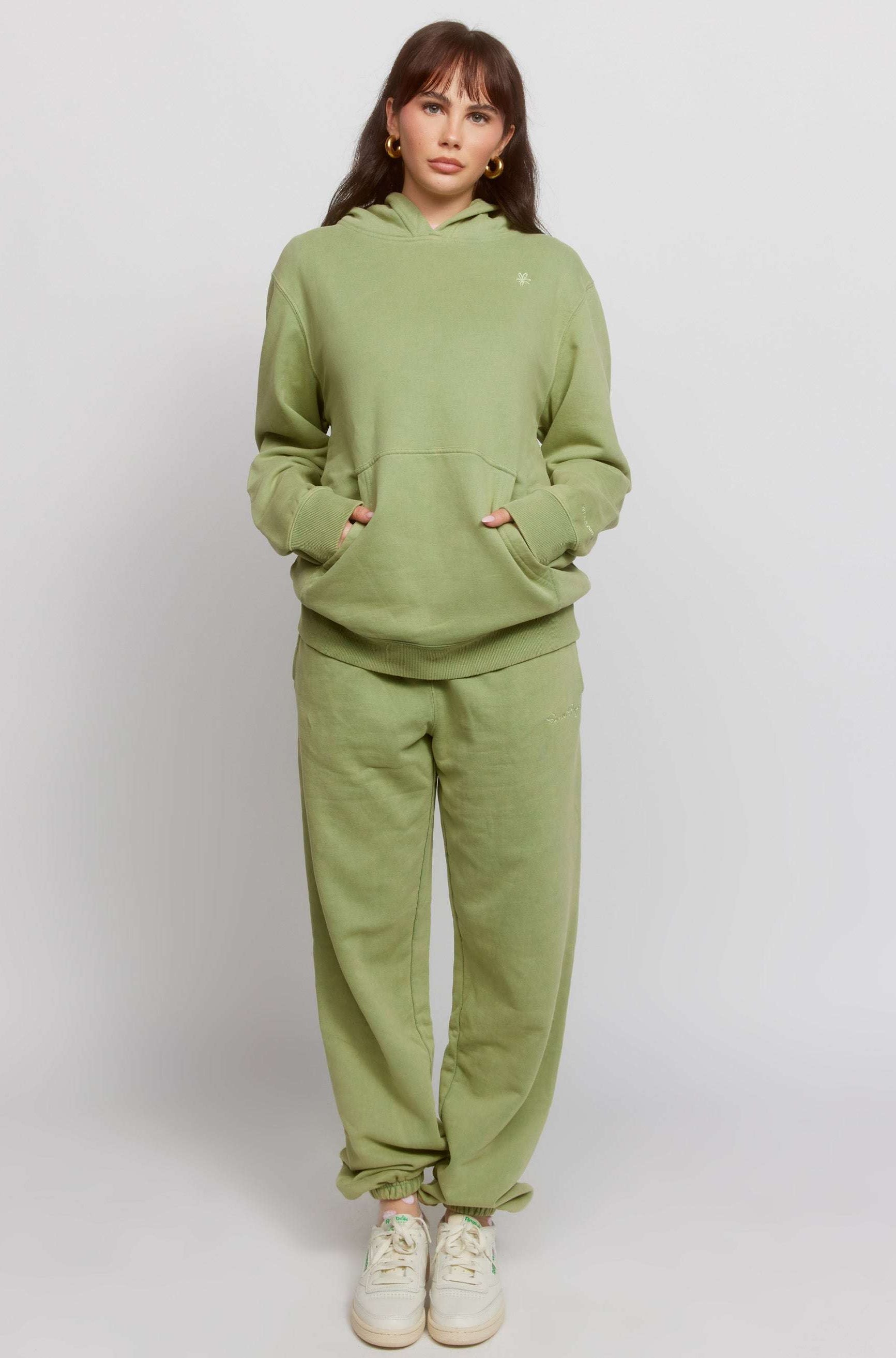 Samii Ryan Olive Hoodie Hooded Sweatshirt by Samii Ryan as seen on celebrities