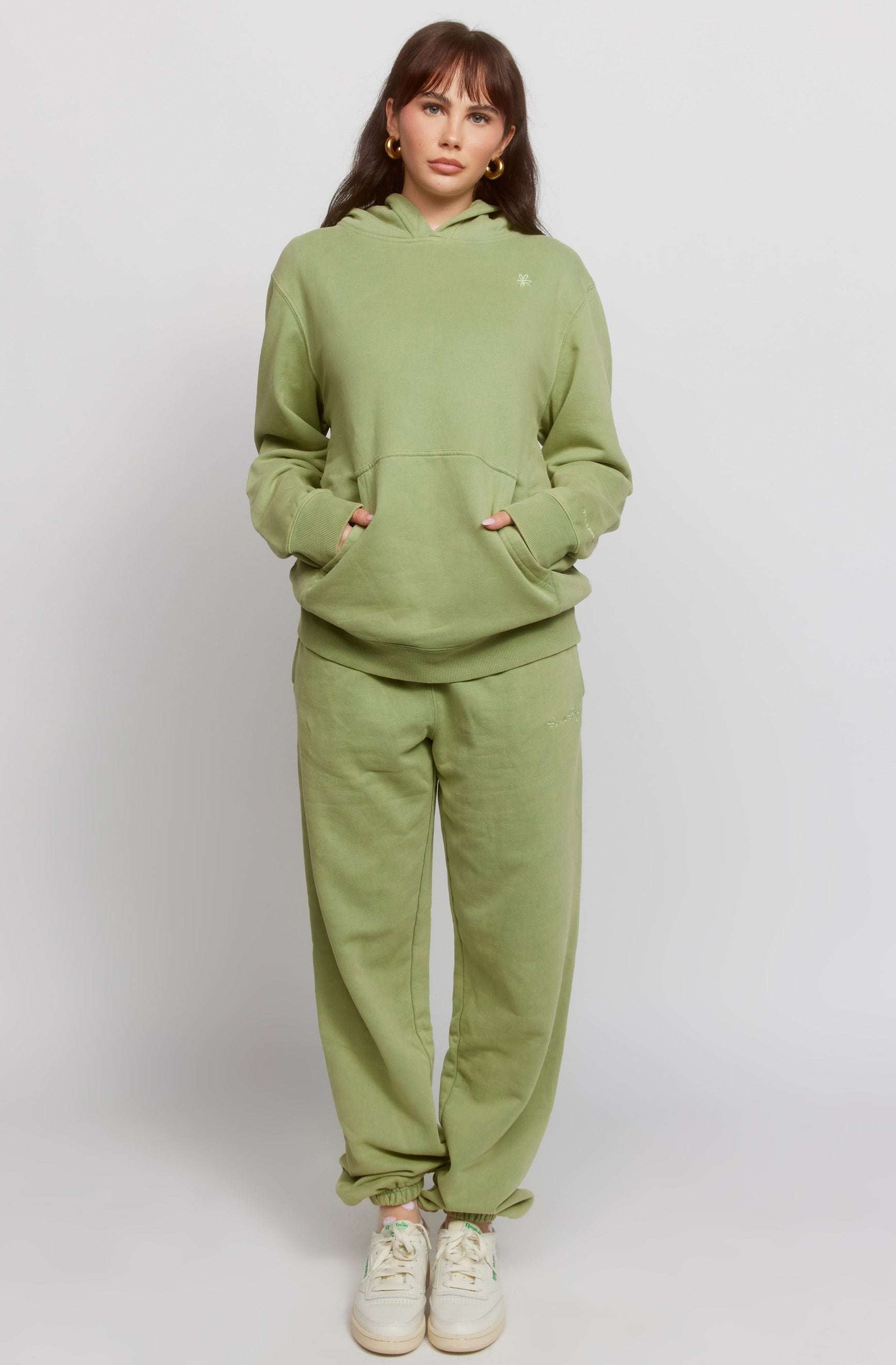 Samii Ryan Olive Hoodie Hooded Sweatshirt by Samii Ryan as seen on celebrities