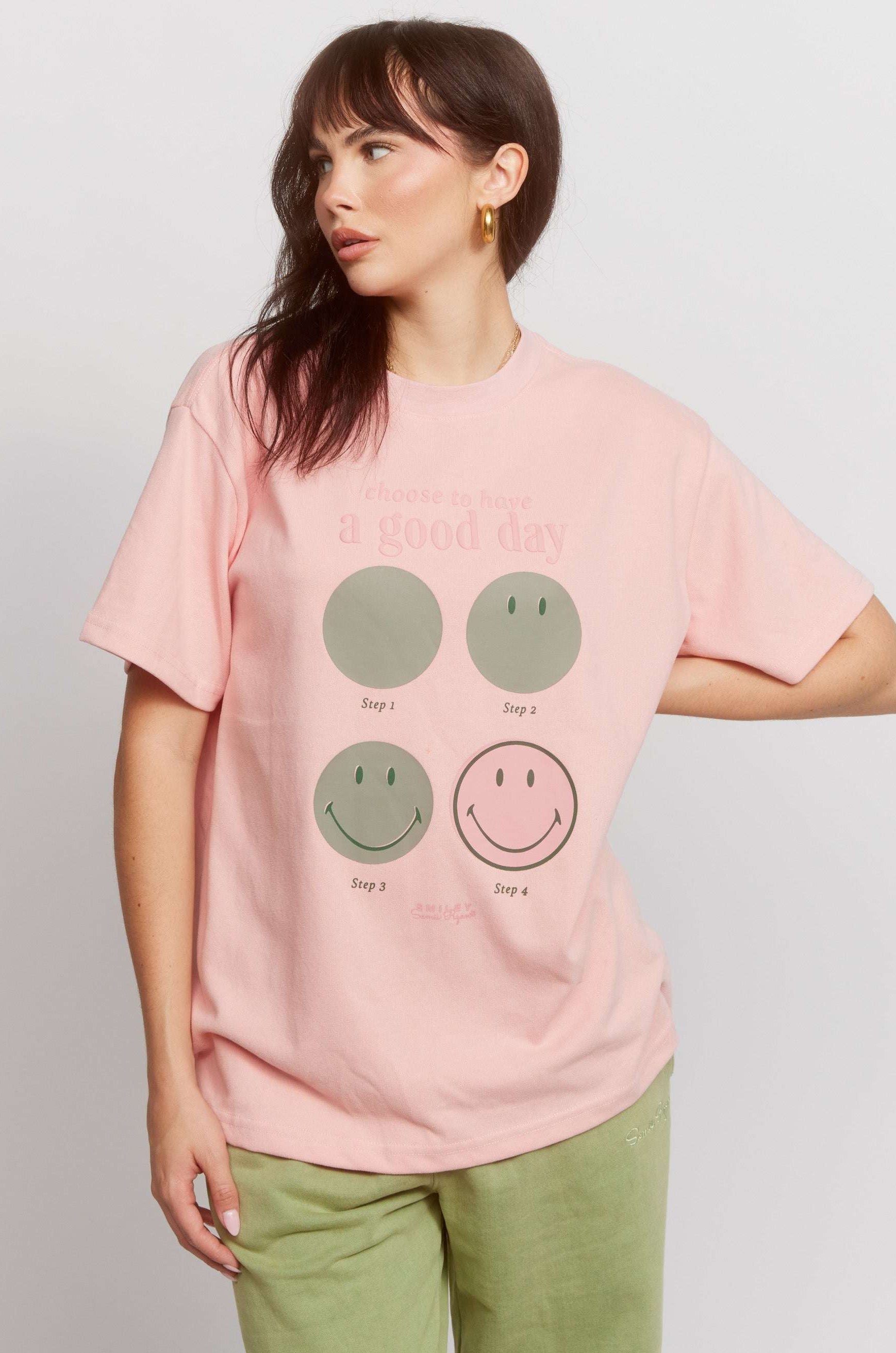 Samii Ryan Smiley® Good Day Oversized Tee T-Shirts by Samii Ryan as seen on celebrities