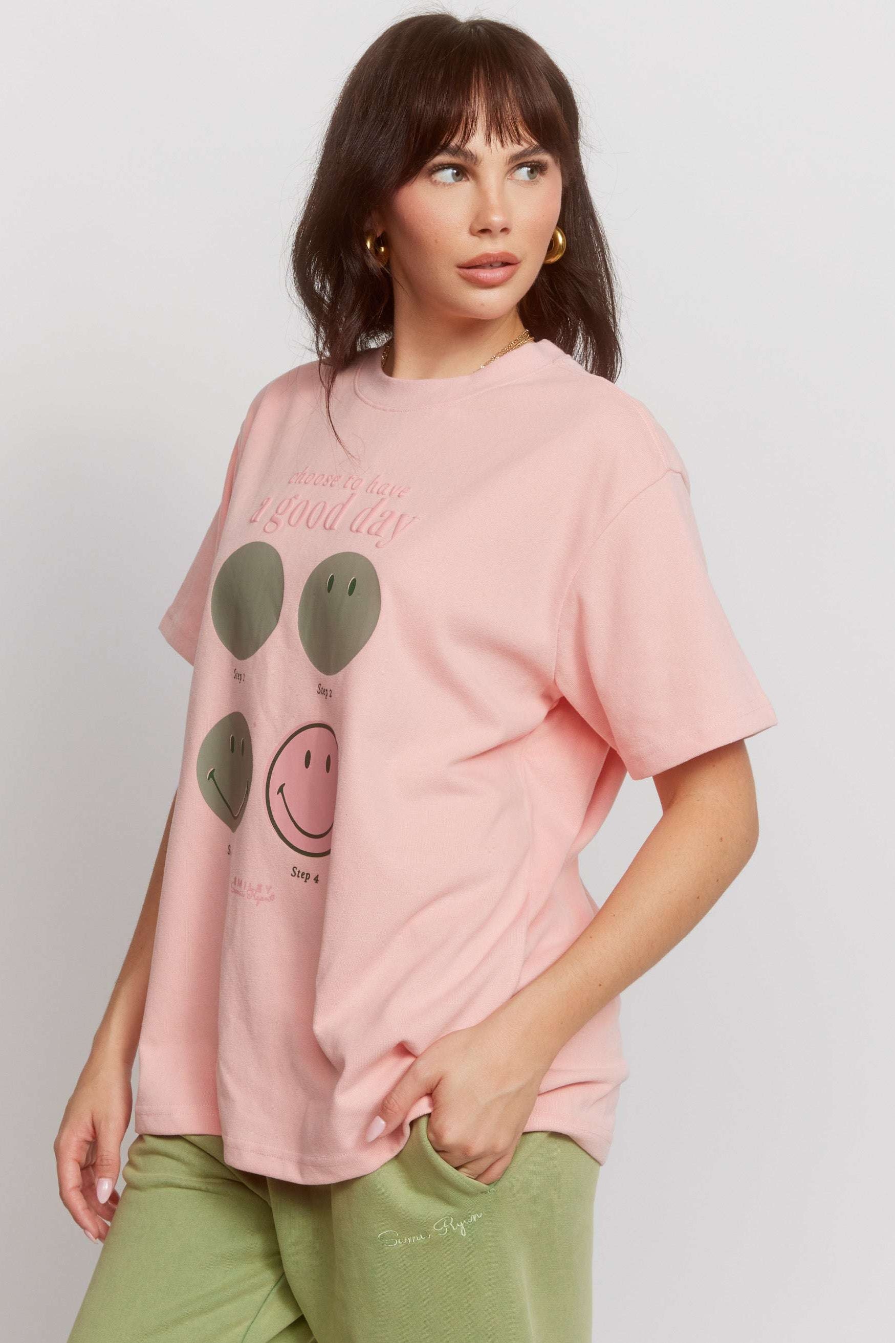 Samii Ryan Smiley® Good Day Oversized Tee T-Shirts by Samii Ryan as seen on celebrities