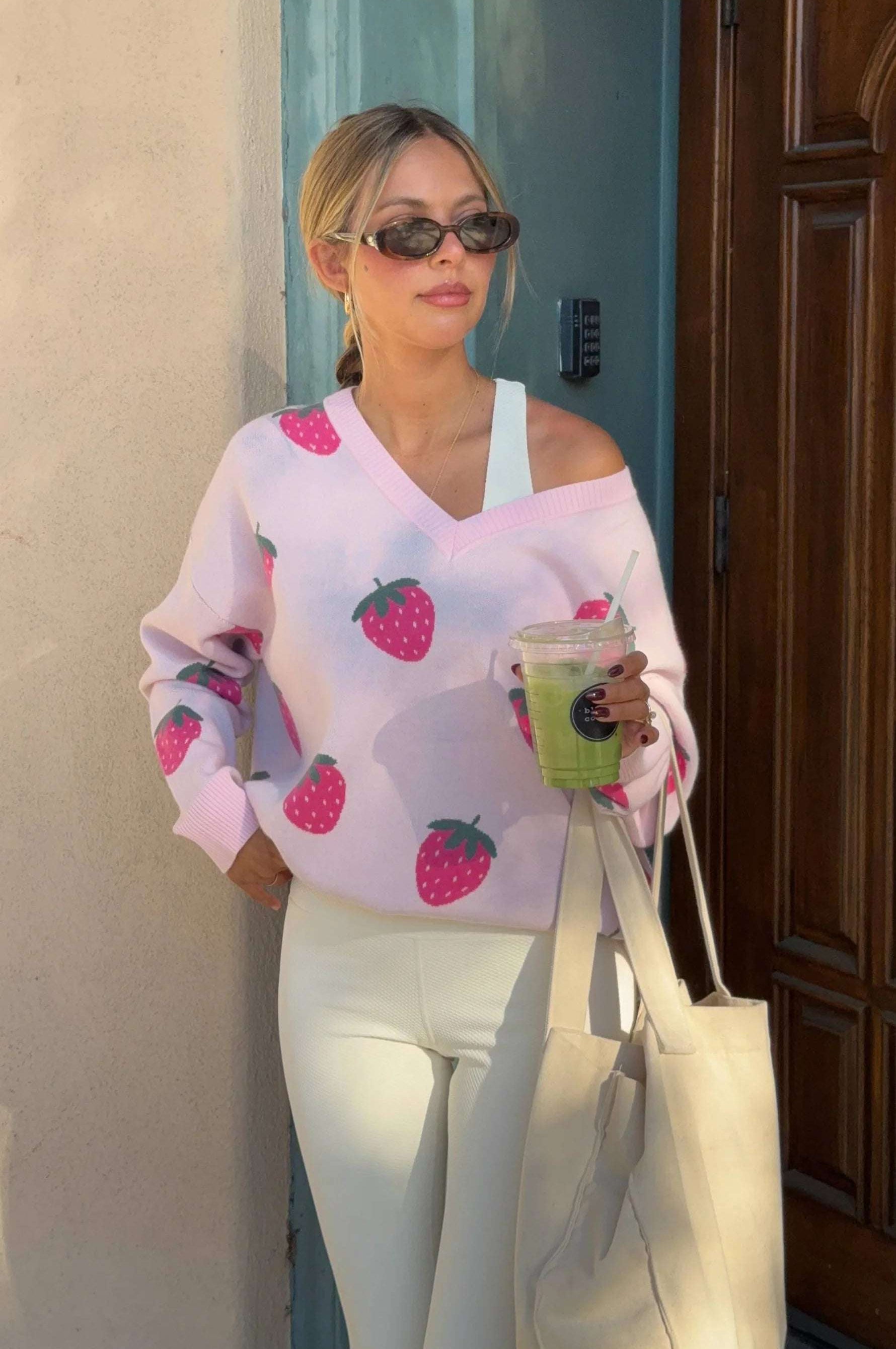 Beach Riot Joey Strawberry Sweatshirt Jumper by Beach Riot as seen on celebrities