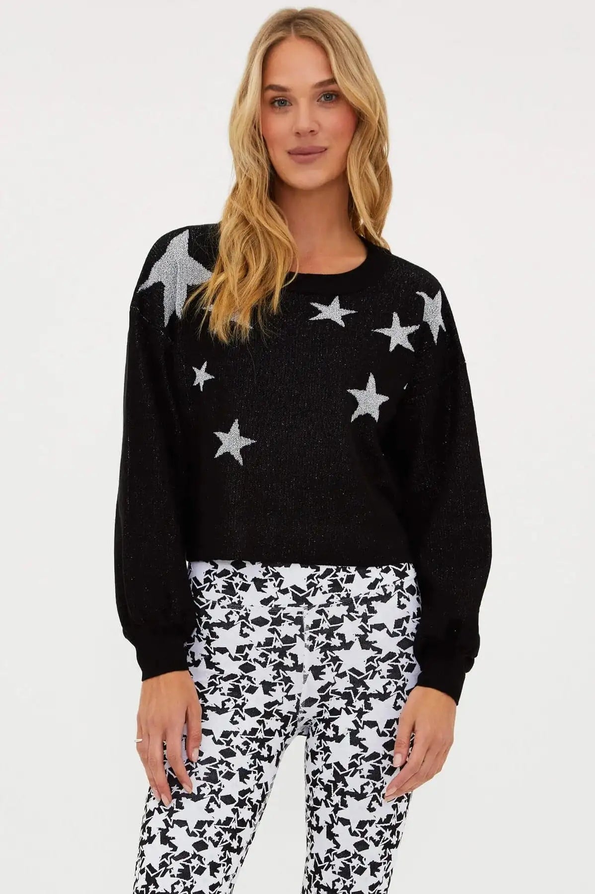 Beach Riot Ava Silver Star Sweater as seen on Malin Andersson Sweater by Beach Riot as seen on celebrities