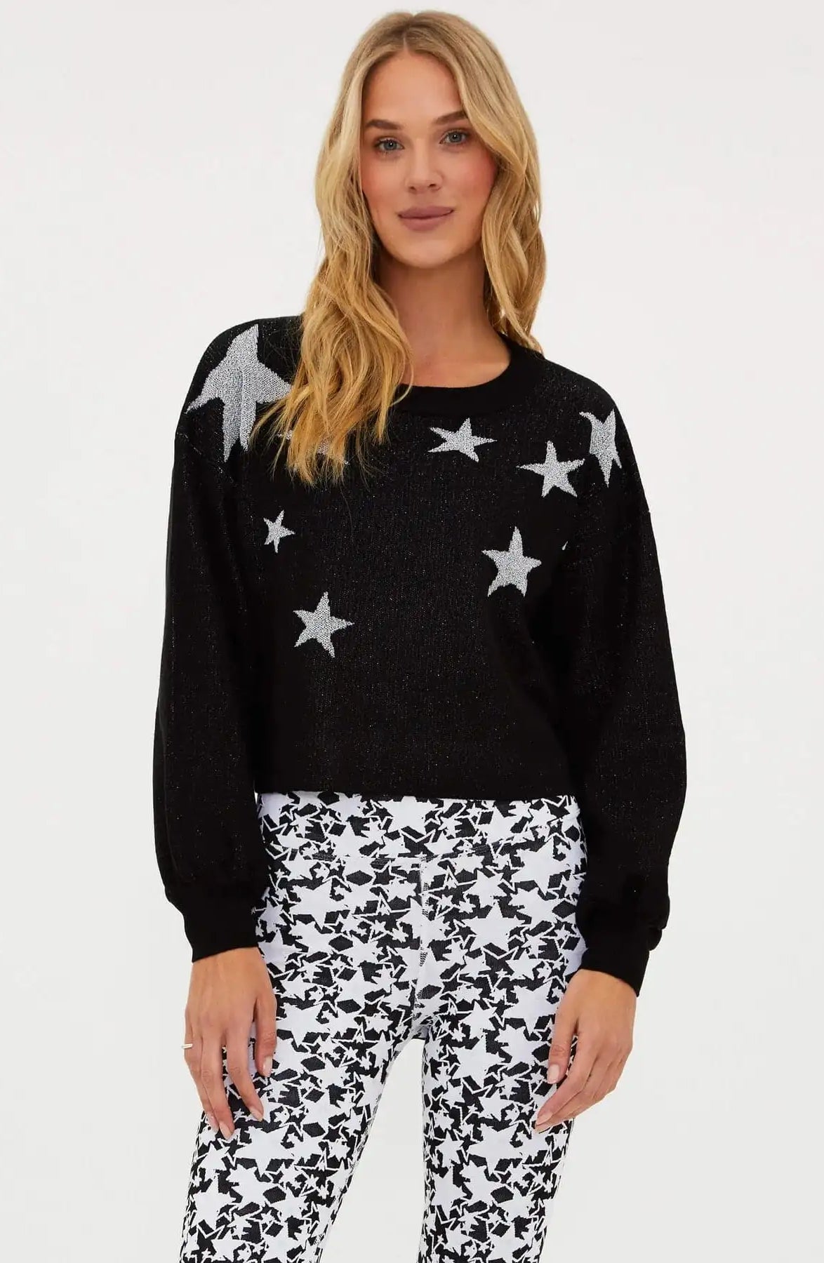 Beach Riot Ava Silver Star Sweater as seen on Malin Andersson Sweater by Beach Riot as seen on celebrities