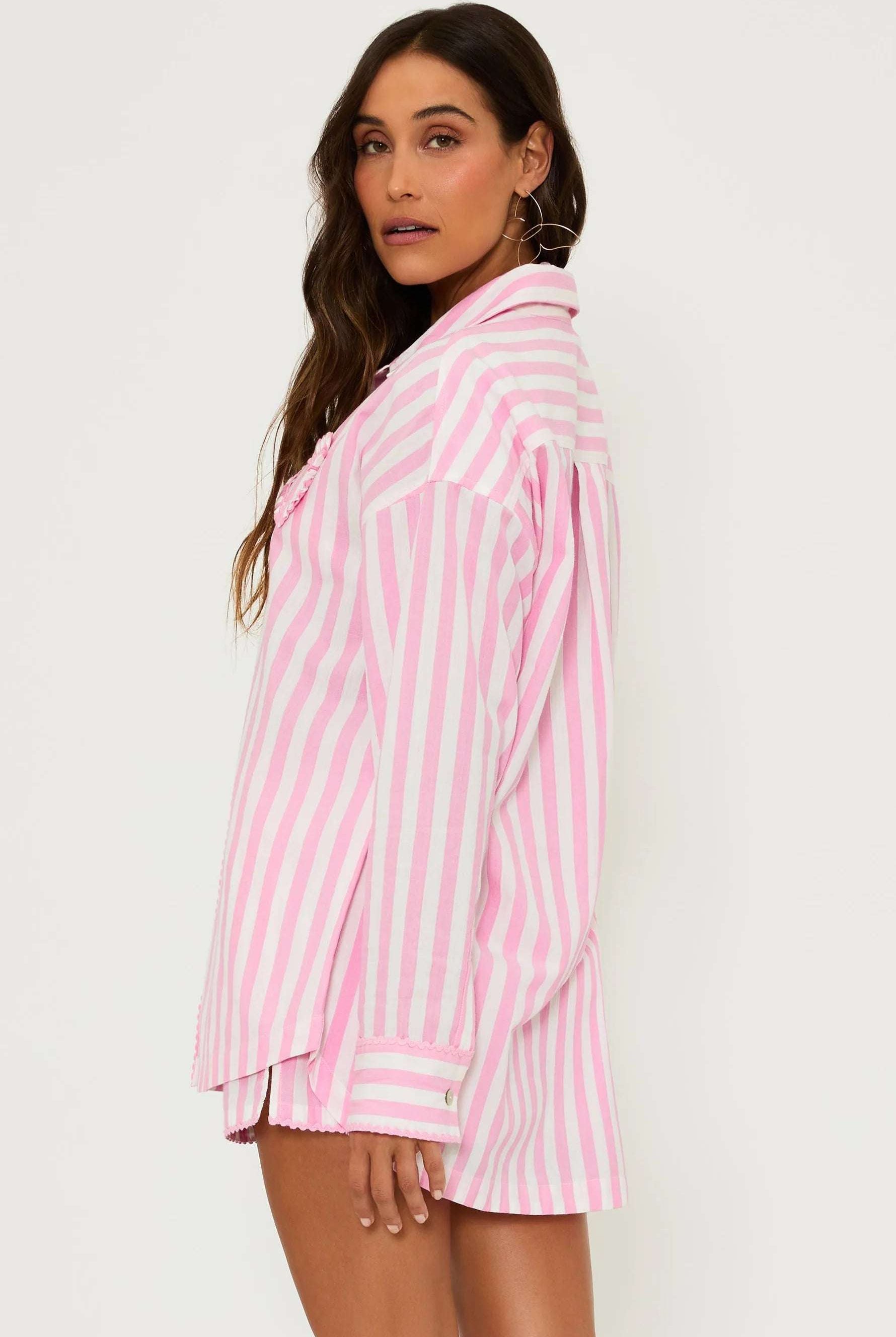 Beach Riot Cassidy Prism Pink Blouse Shirt by Beach Riot as seen on celebrities