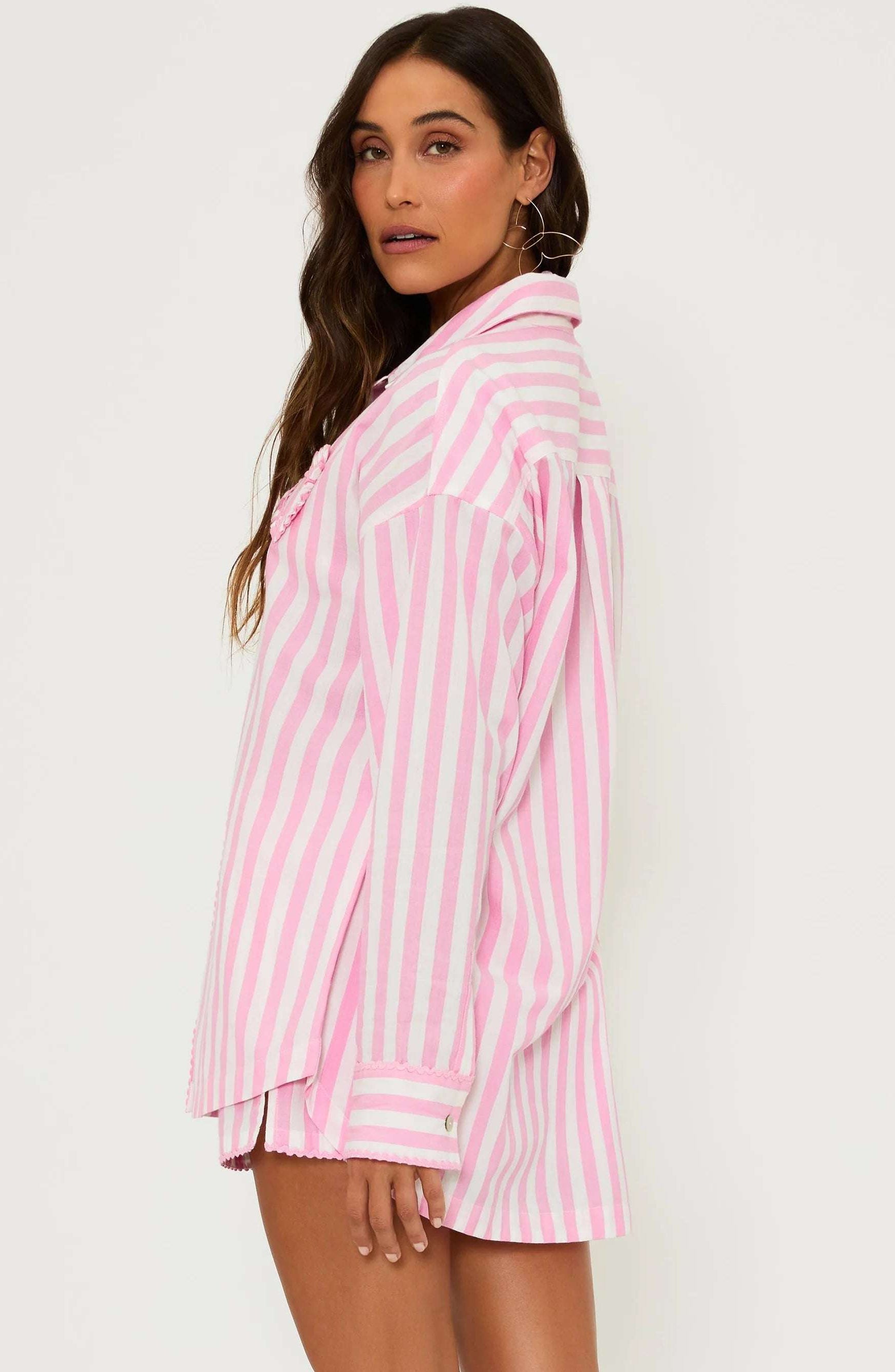 Beach Riot Cassidy Prism Pink Blouse Shirt by Beach Riot as seen on celebrities