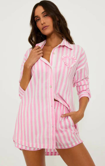 Beach Riot Cassidy Prism Pink Blouse Shirt by Beach Riot as seen on celebrities