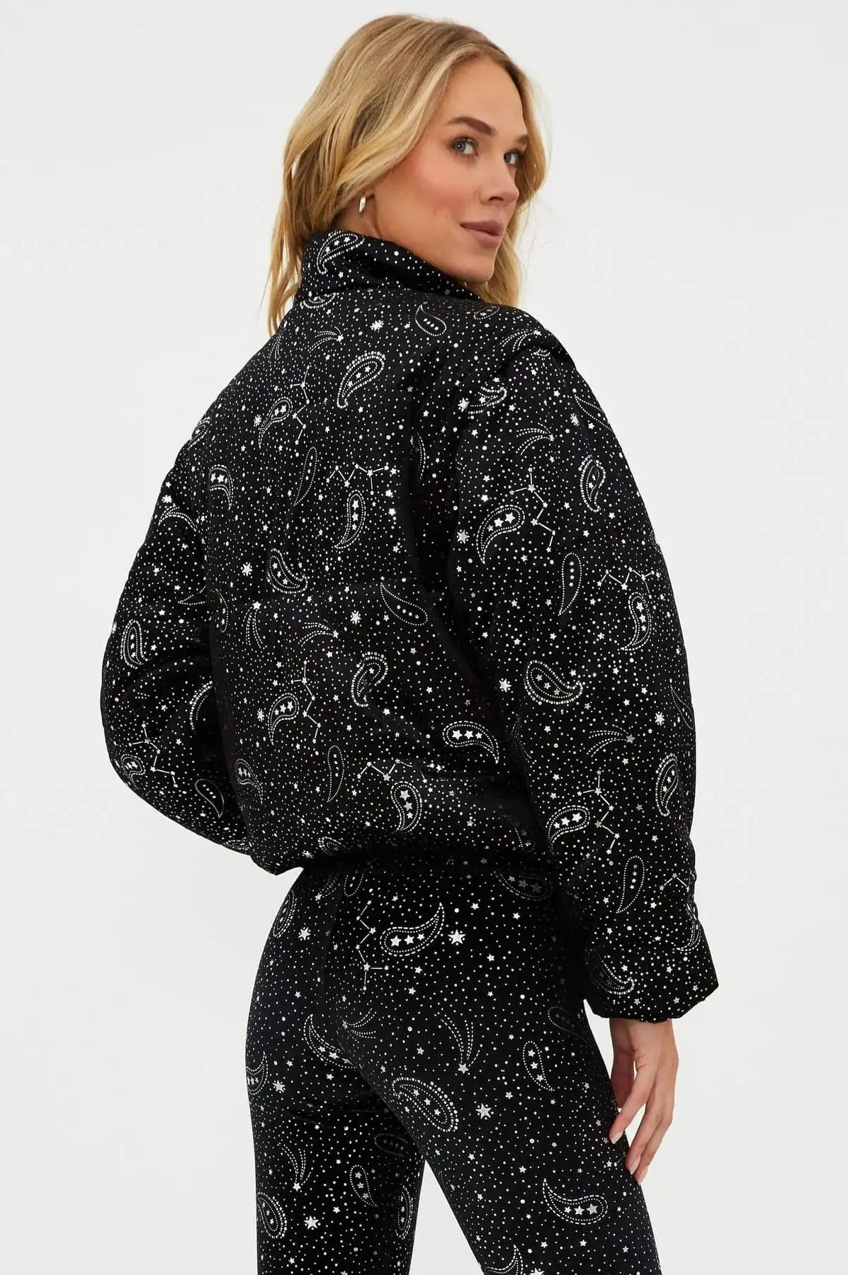 Beach Riot Kris Convertible Shooting Stars Puffer Jacket Jacket by Beach Riot as seen on celebrities